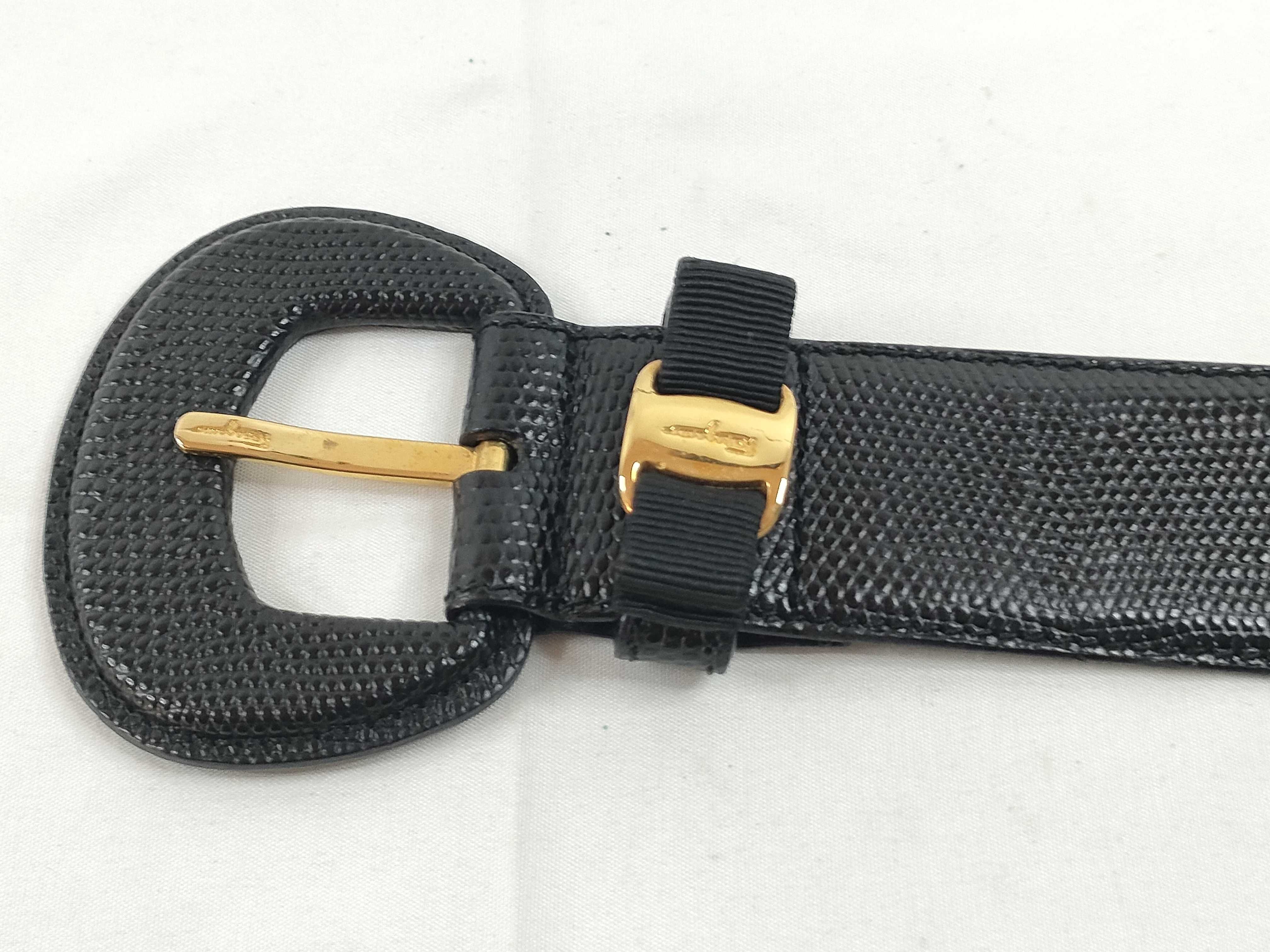 Salvatore Ferragamo Vara Ribbon Lizard Belt