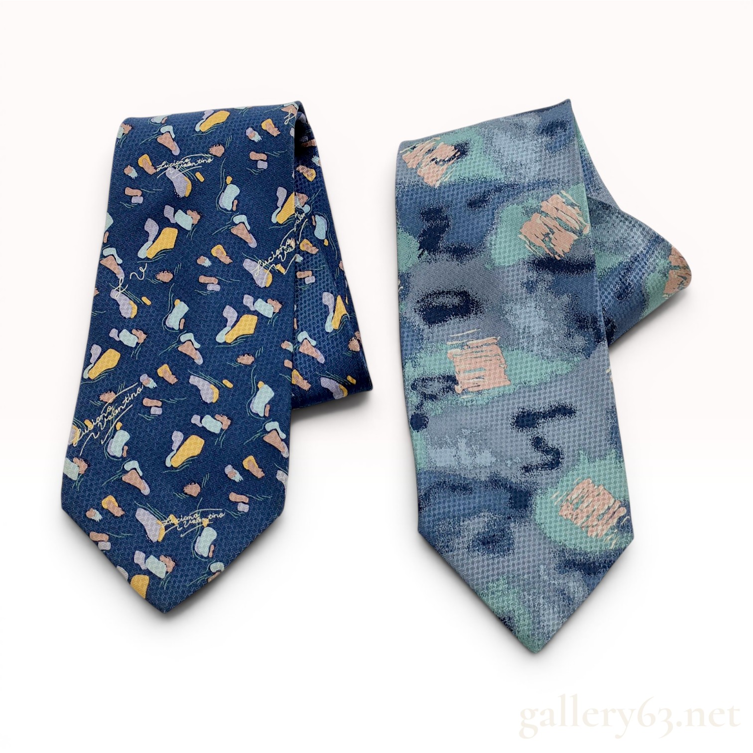 Two Luciano Valentino Silk Neckties