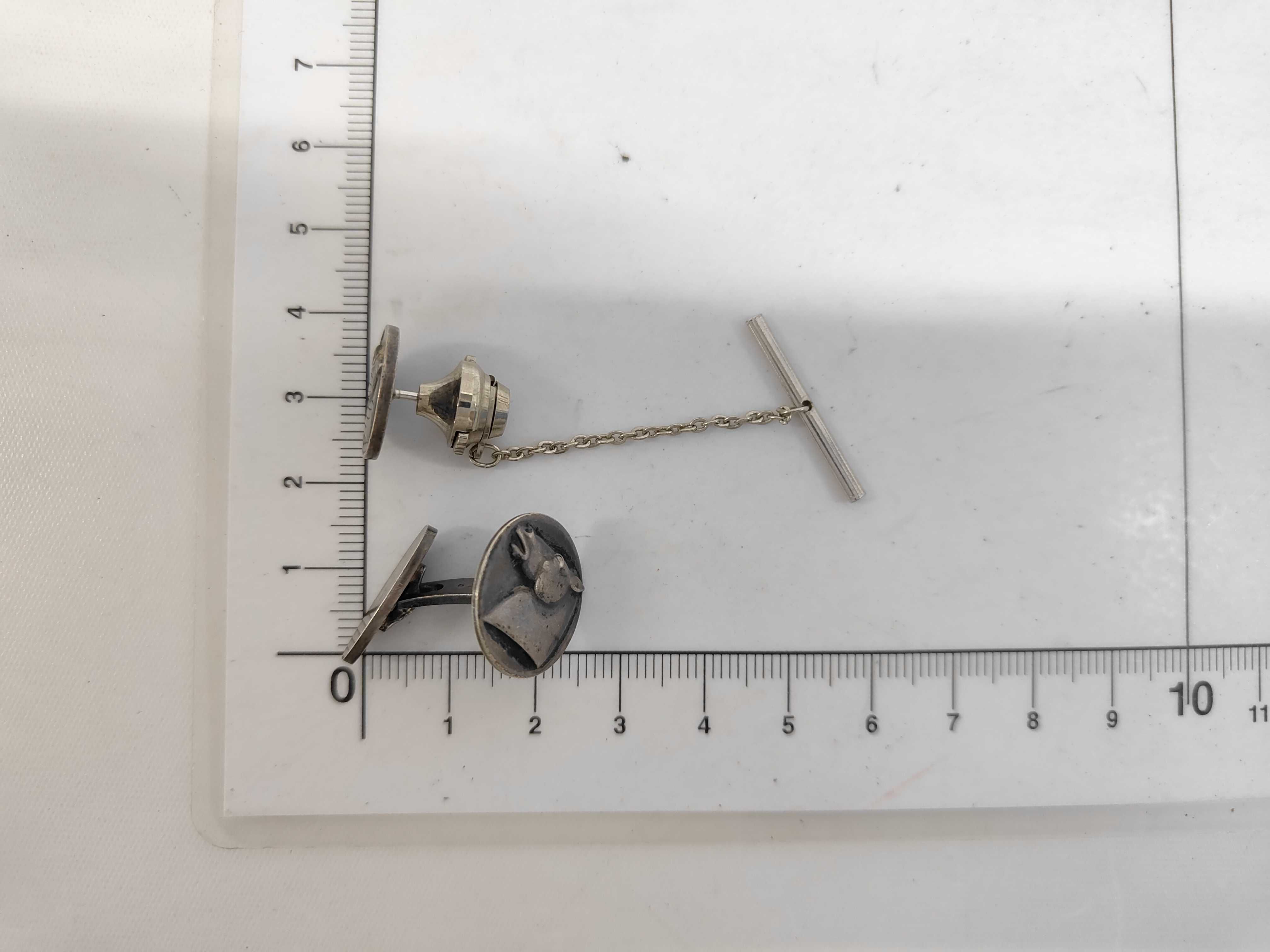 Georg Jensen Sterling Silver Horse Head Cufflink and Tie Tack Set No. 63