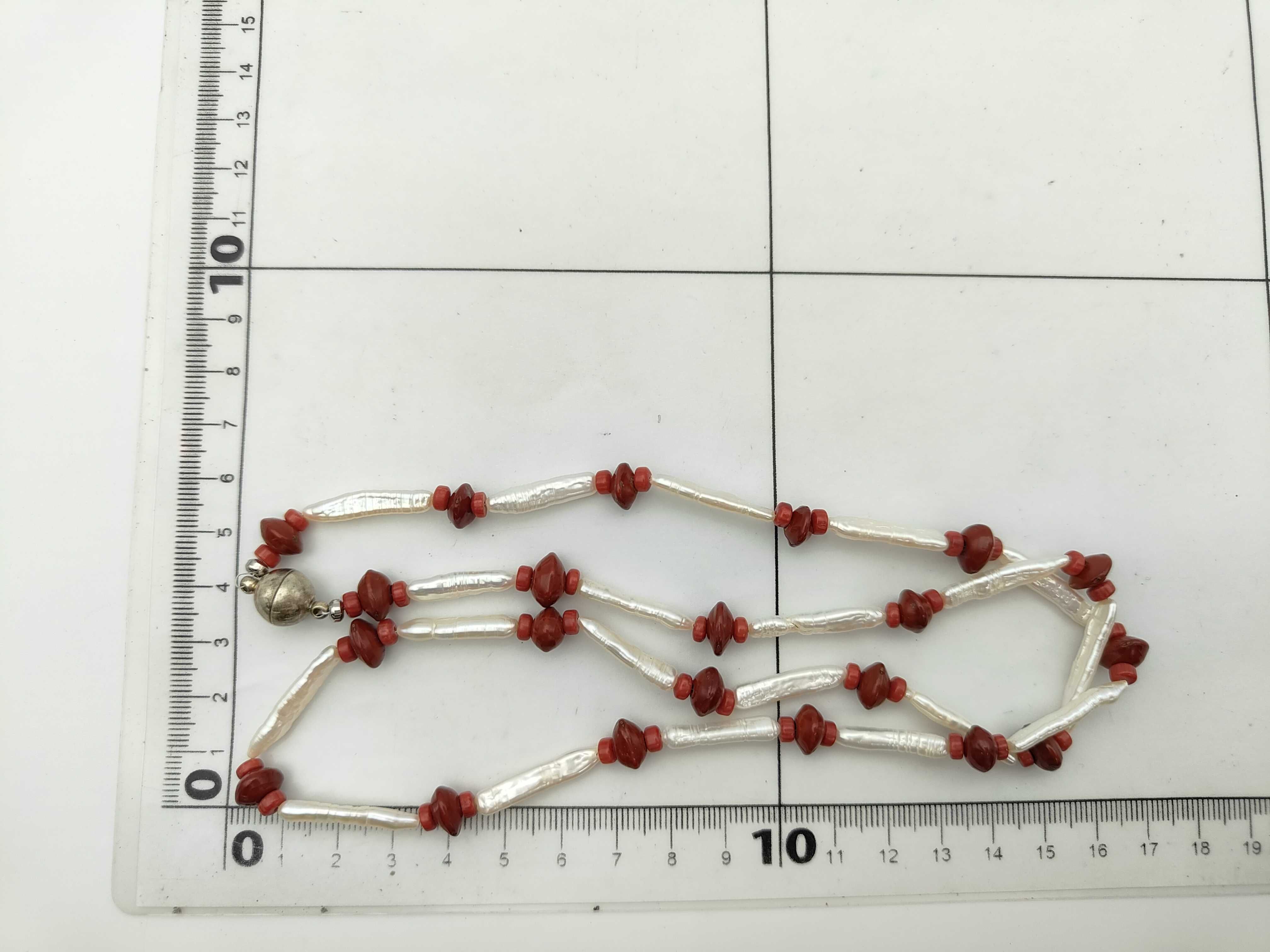 Freshwater Baroque Pearl and Antique Coral Beaded Necklace