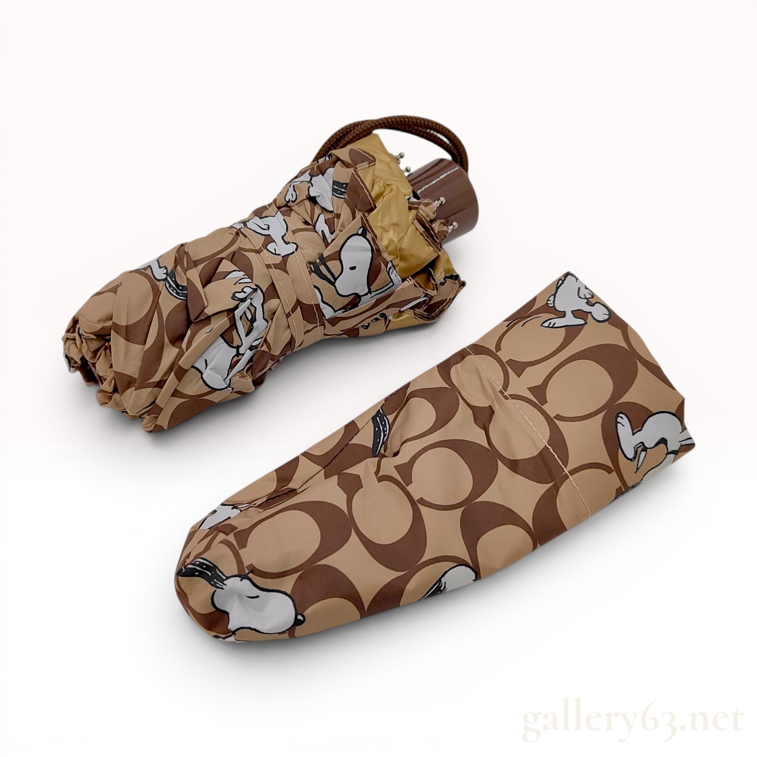Coach x Peanuts Snoopy Signature Monogram Folding Umbrella with Matching Sleeve