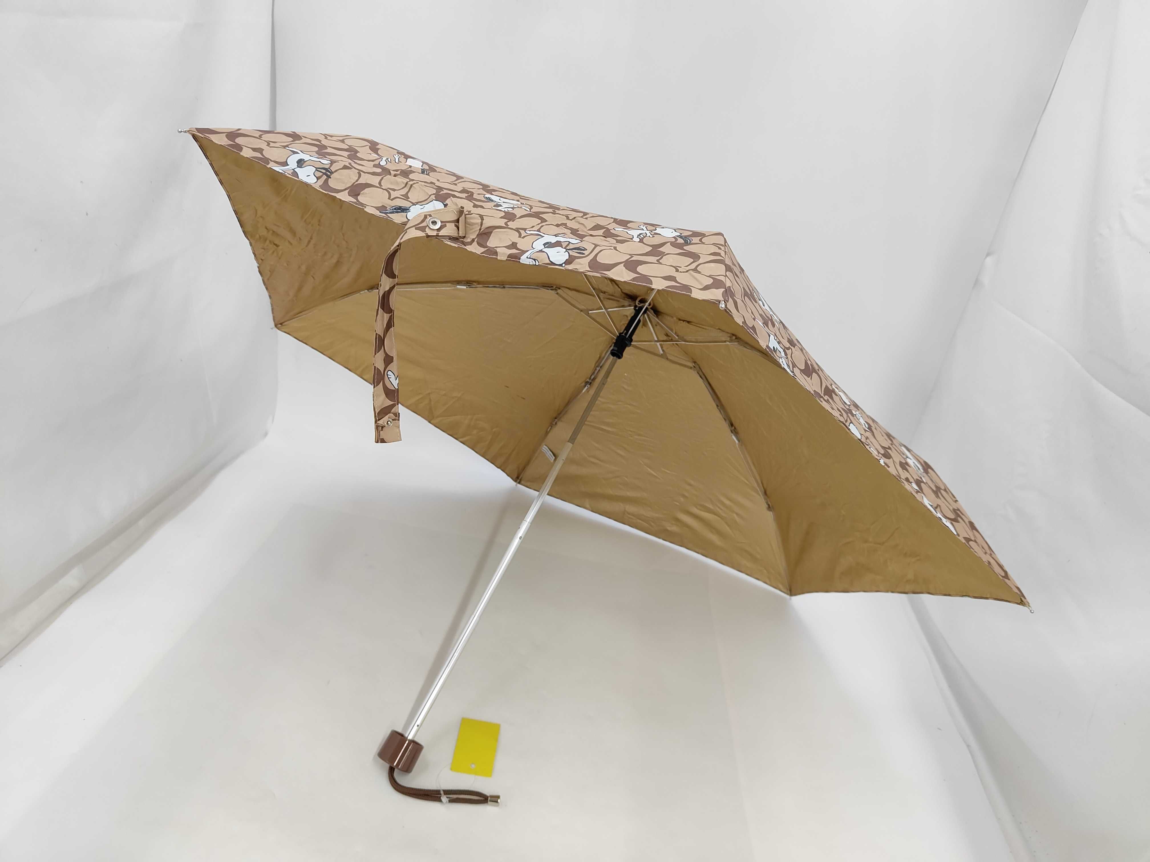 Coach x Peanuts Snoopy Signature Monogram Folding Umbrella with Matching Sleeve