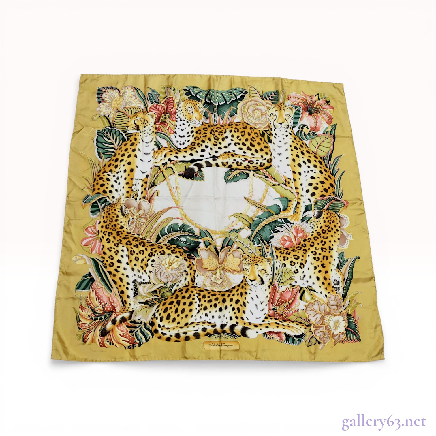 Salvatore Ferragamo Cheetahs Print Silk Jungle Scarf