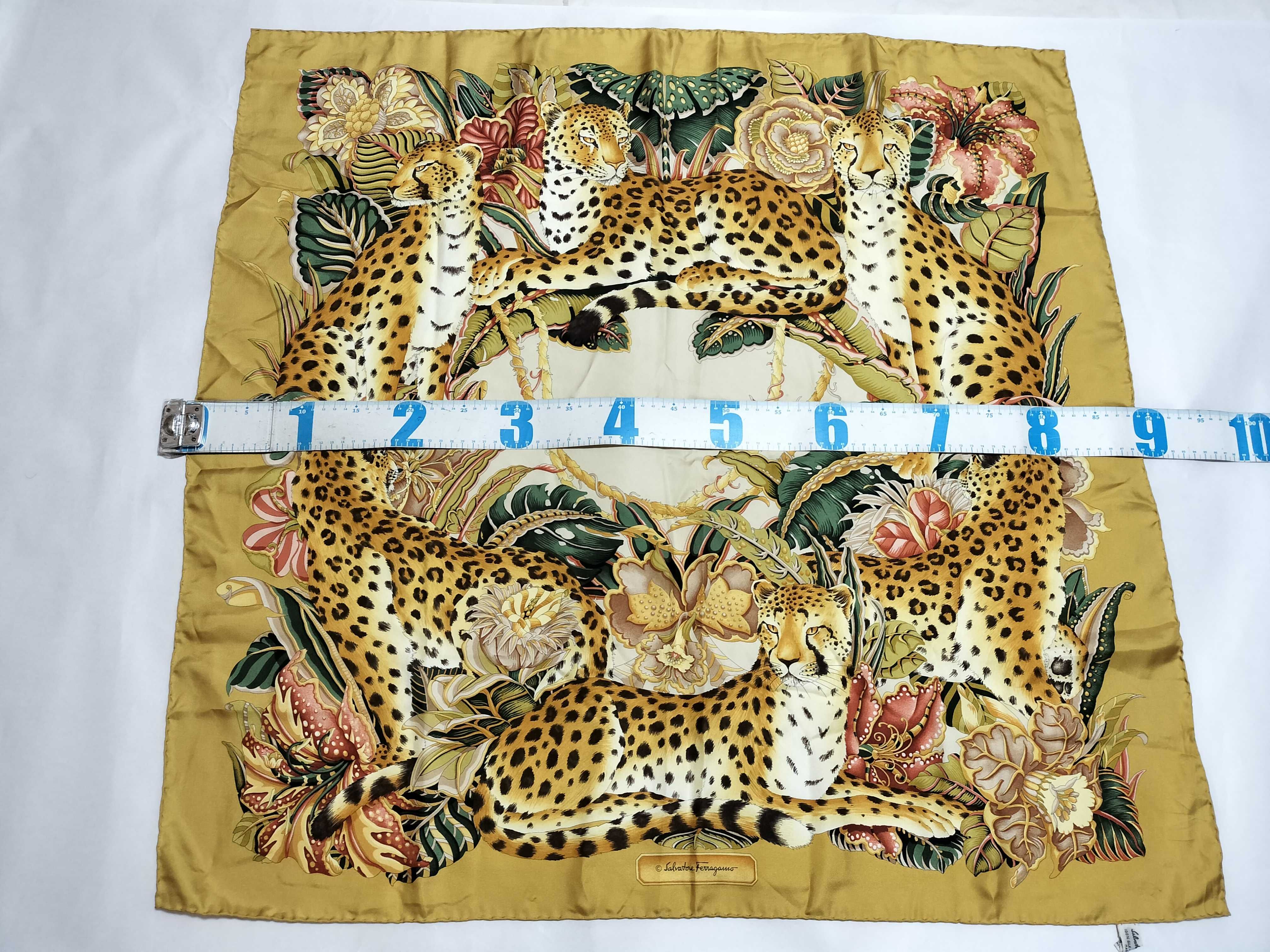 Salvatore Ferragamo Cheetahs Print Silk Jungle Scarf