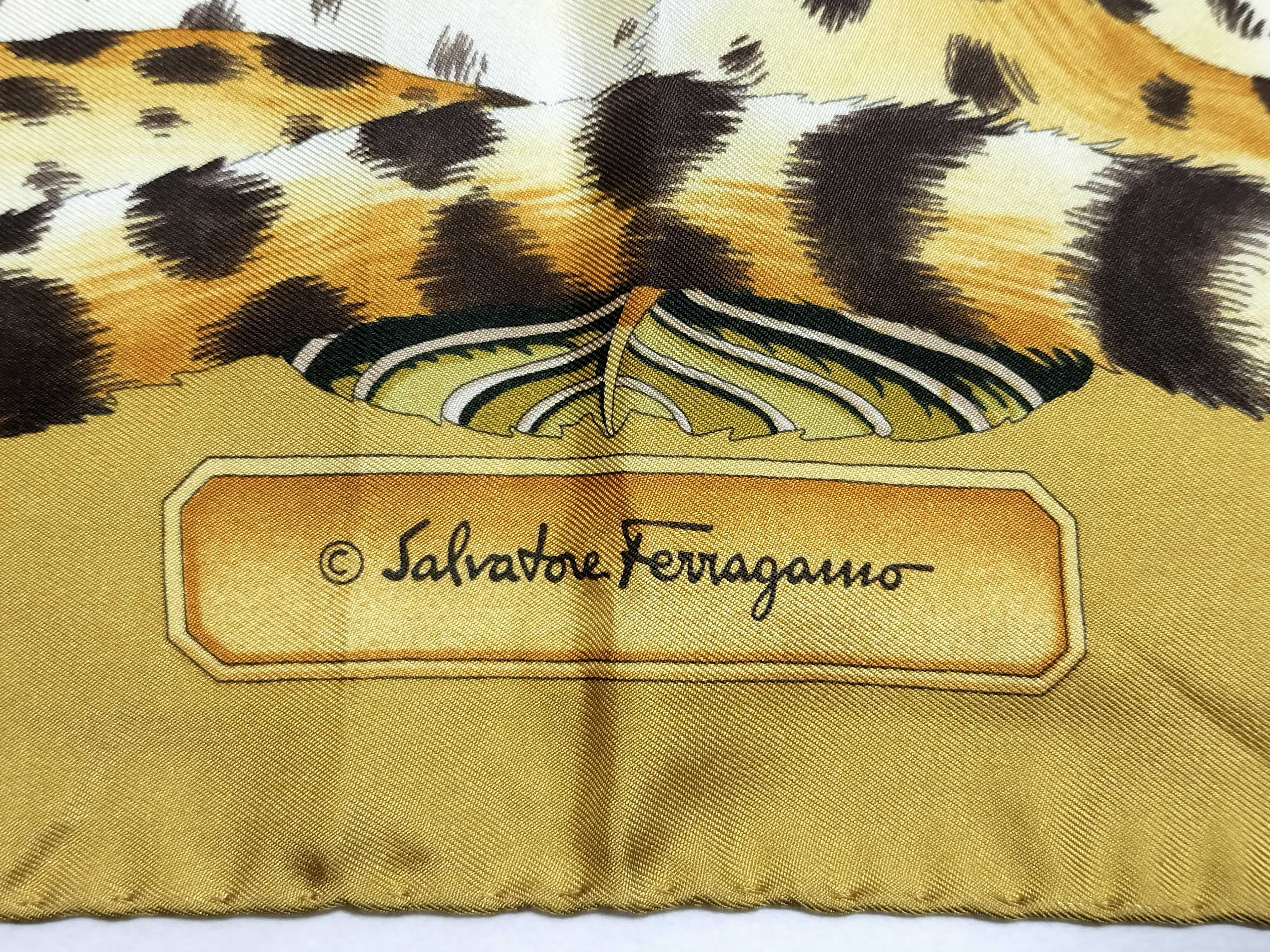Salvatore Ferragamo Cheetahs Print Silk Jungle Scarf