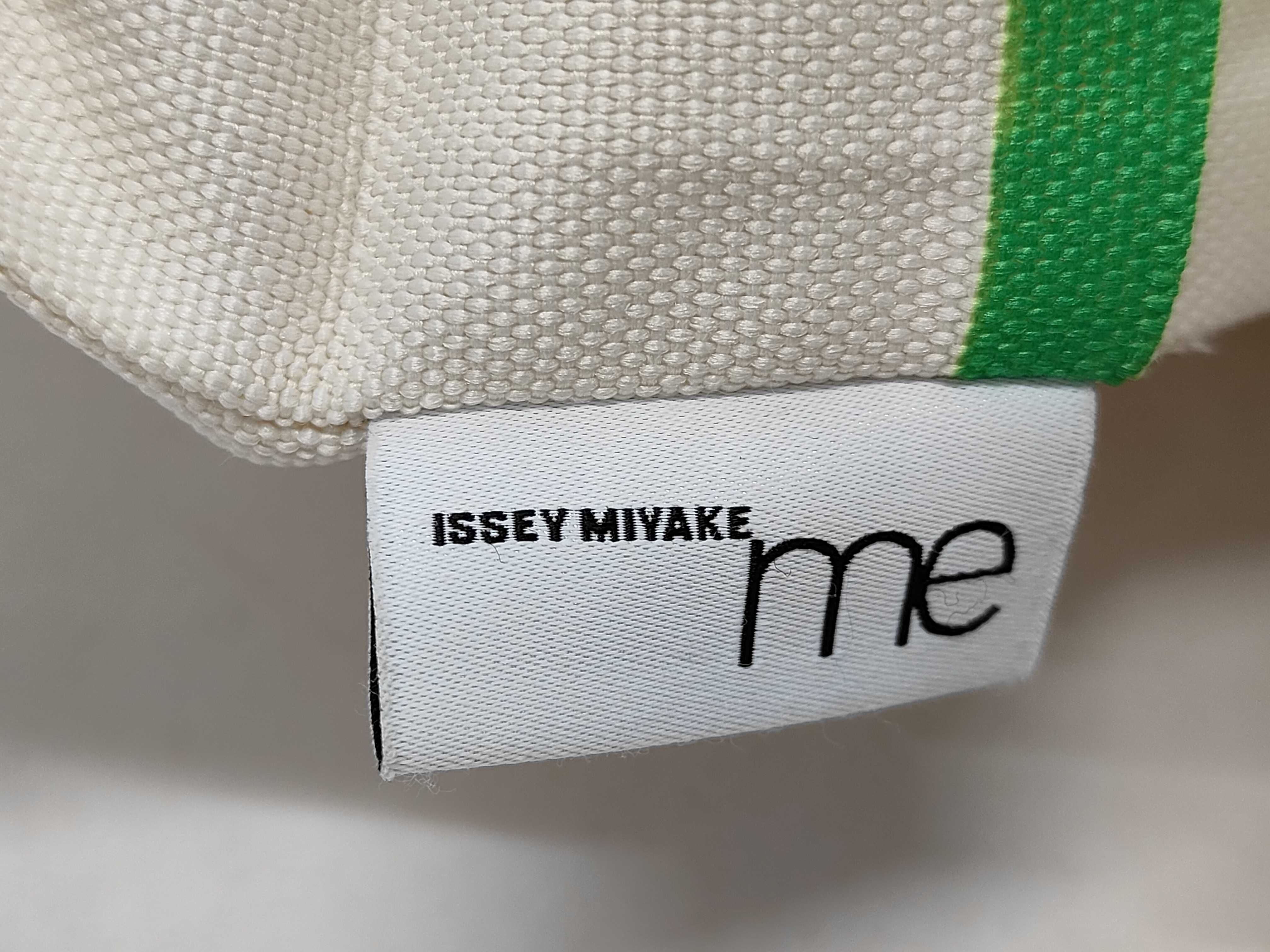 me ISSEY MIYAKE Striped Trunk Pleats Bag in Green and Cream