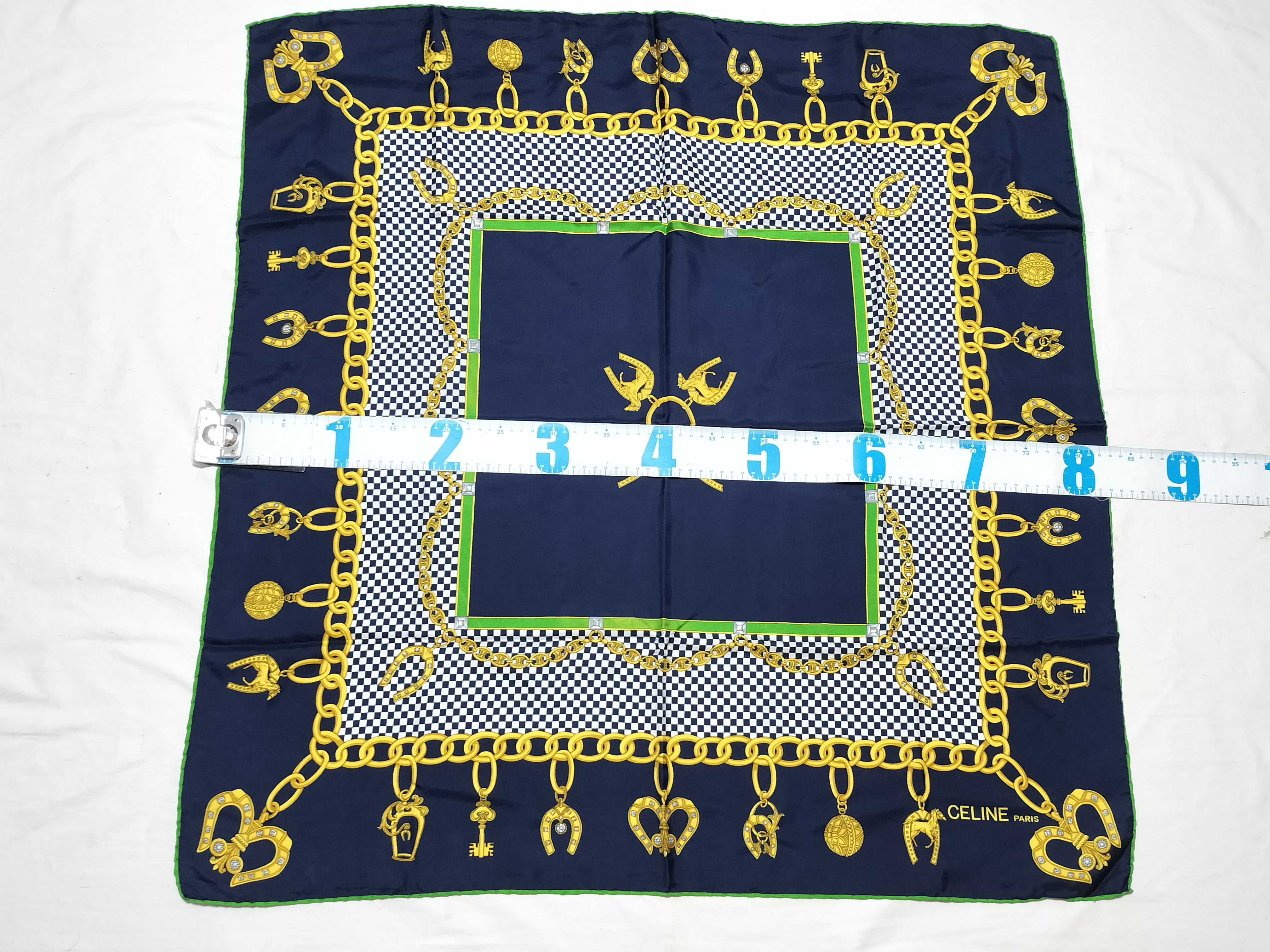 Celine Paris Equestrian Motif Silk Scarf