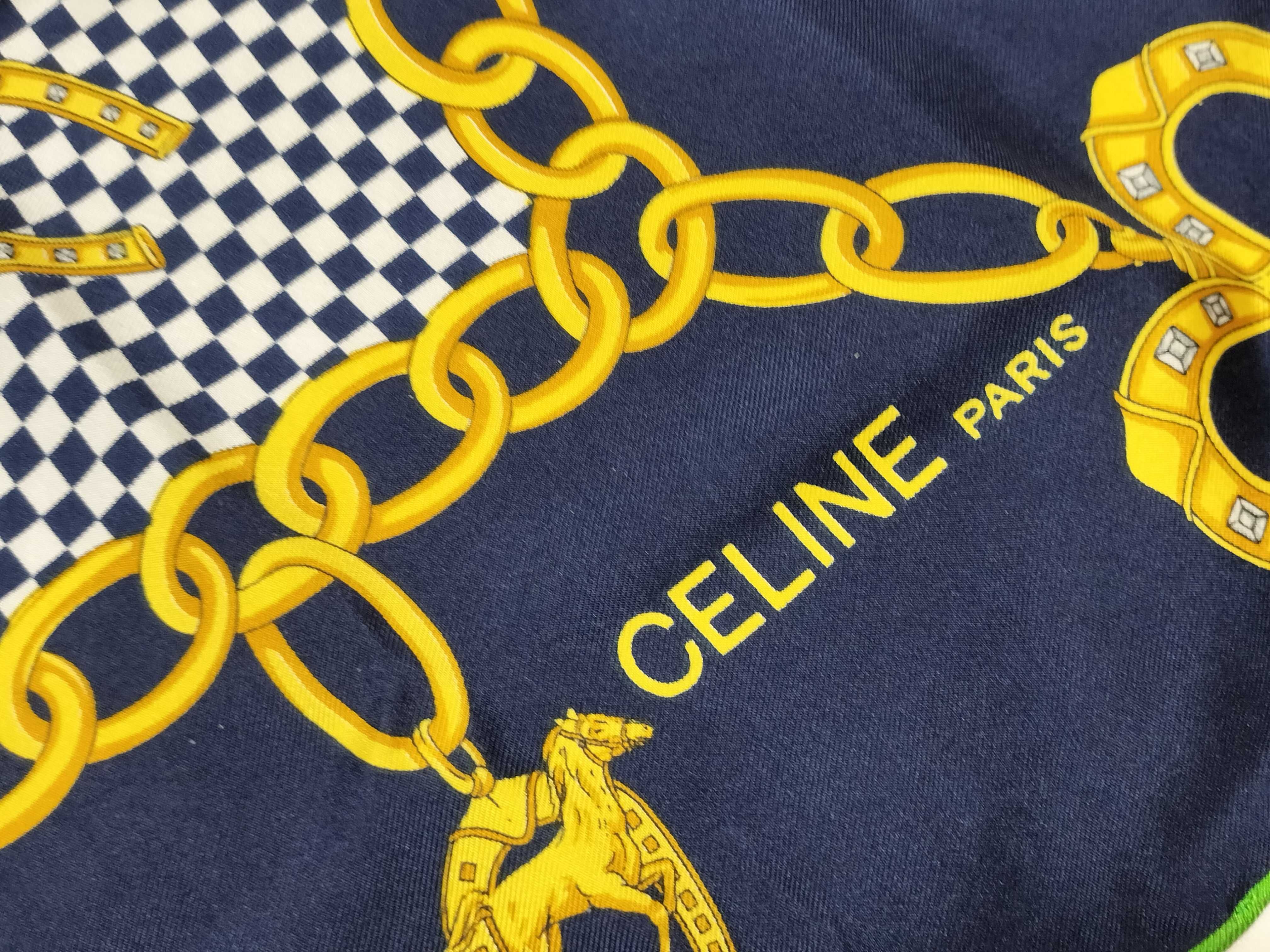 Celine Paris Equestrian Motif Silk Scarf