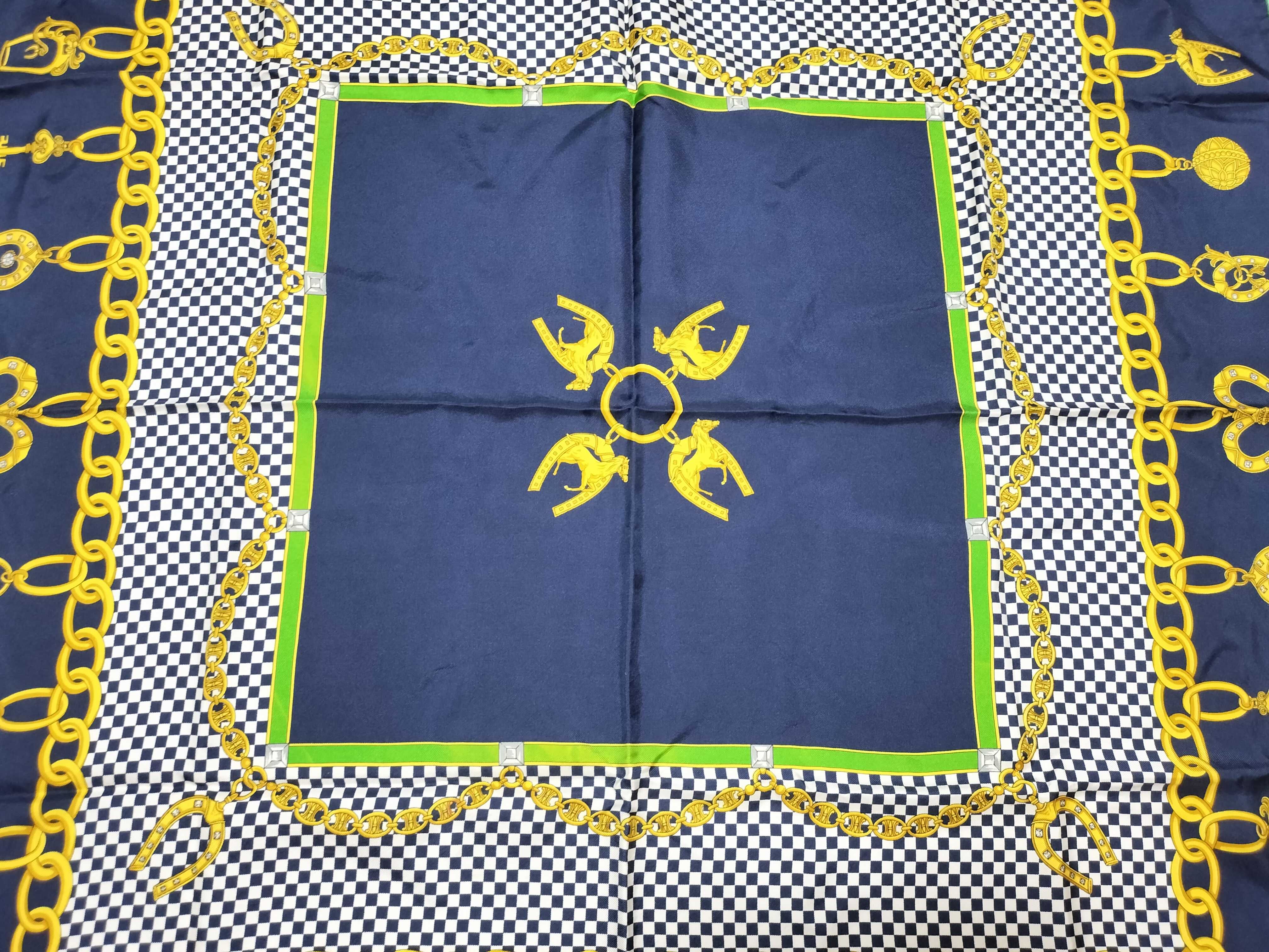 Celine Paris Equestrian Motif Silk Scarf