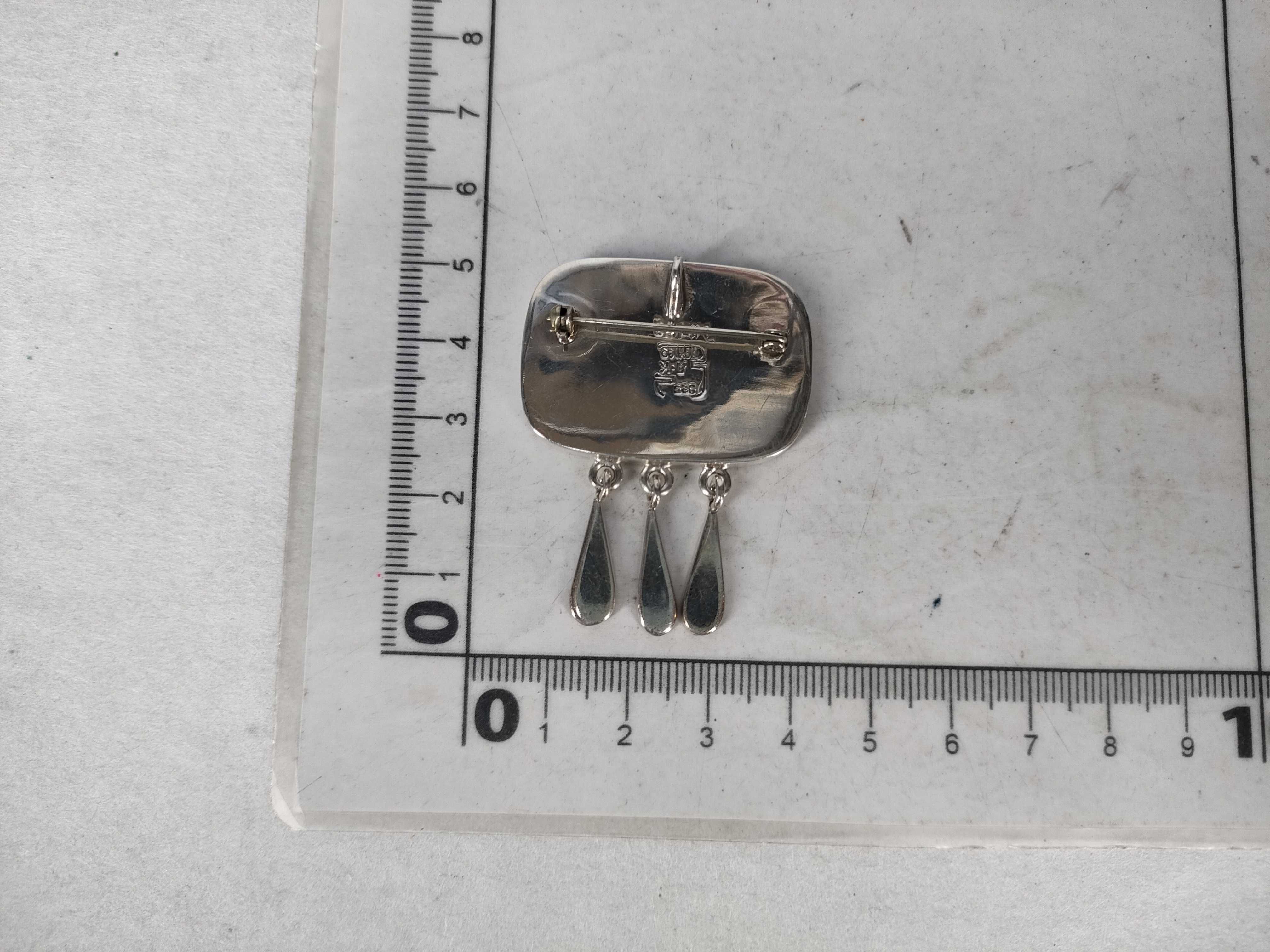 Mexican Taxco Sterling Silver and Turquoise Inlay Elephant Pendant-Brooch
