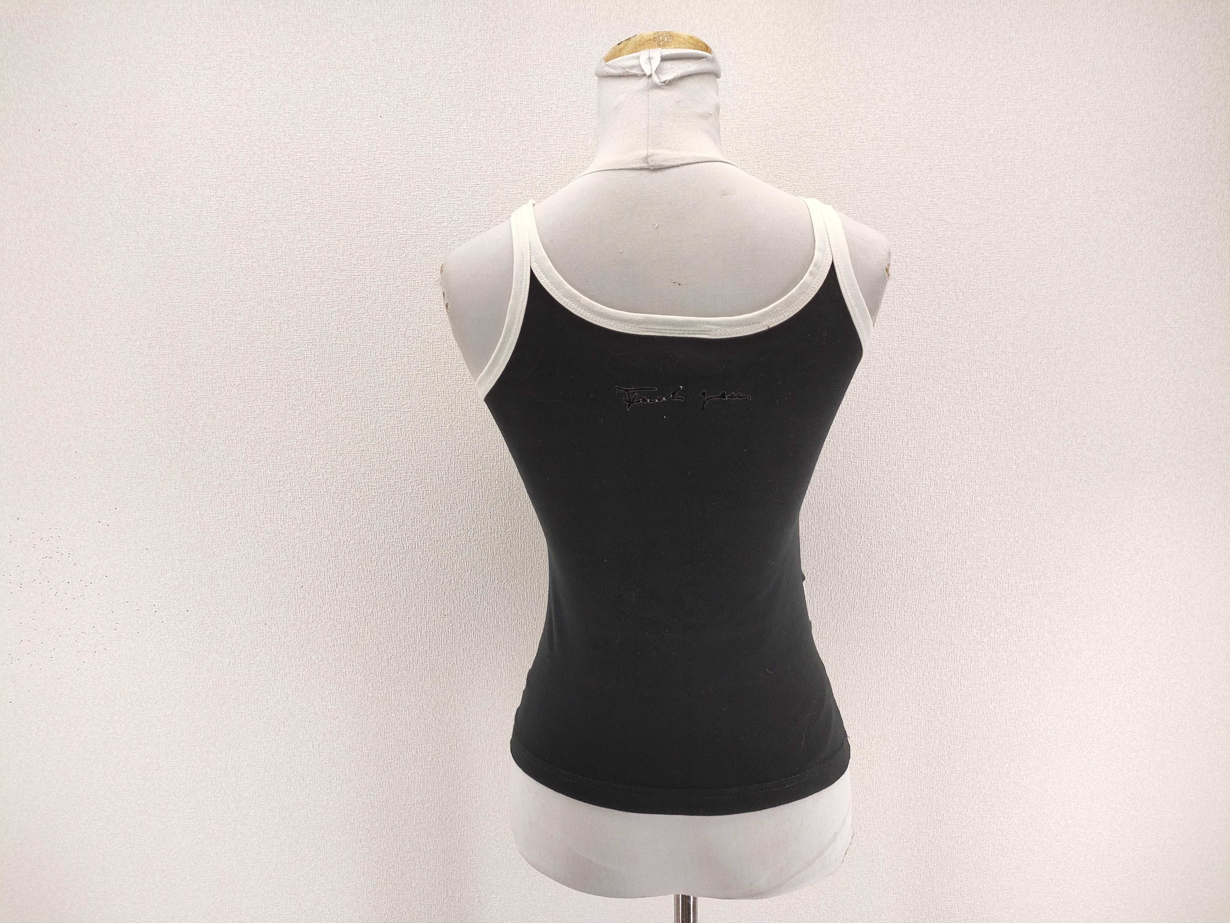 Fendi Jeans Vintage Black Cotton Blend Logo Band Tank Top