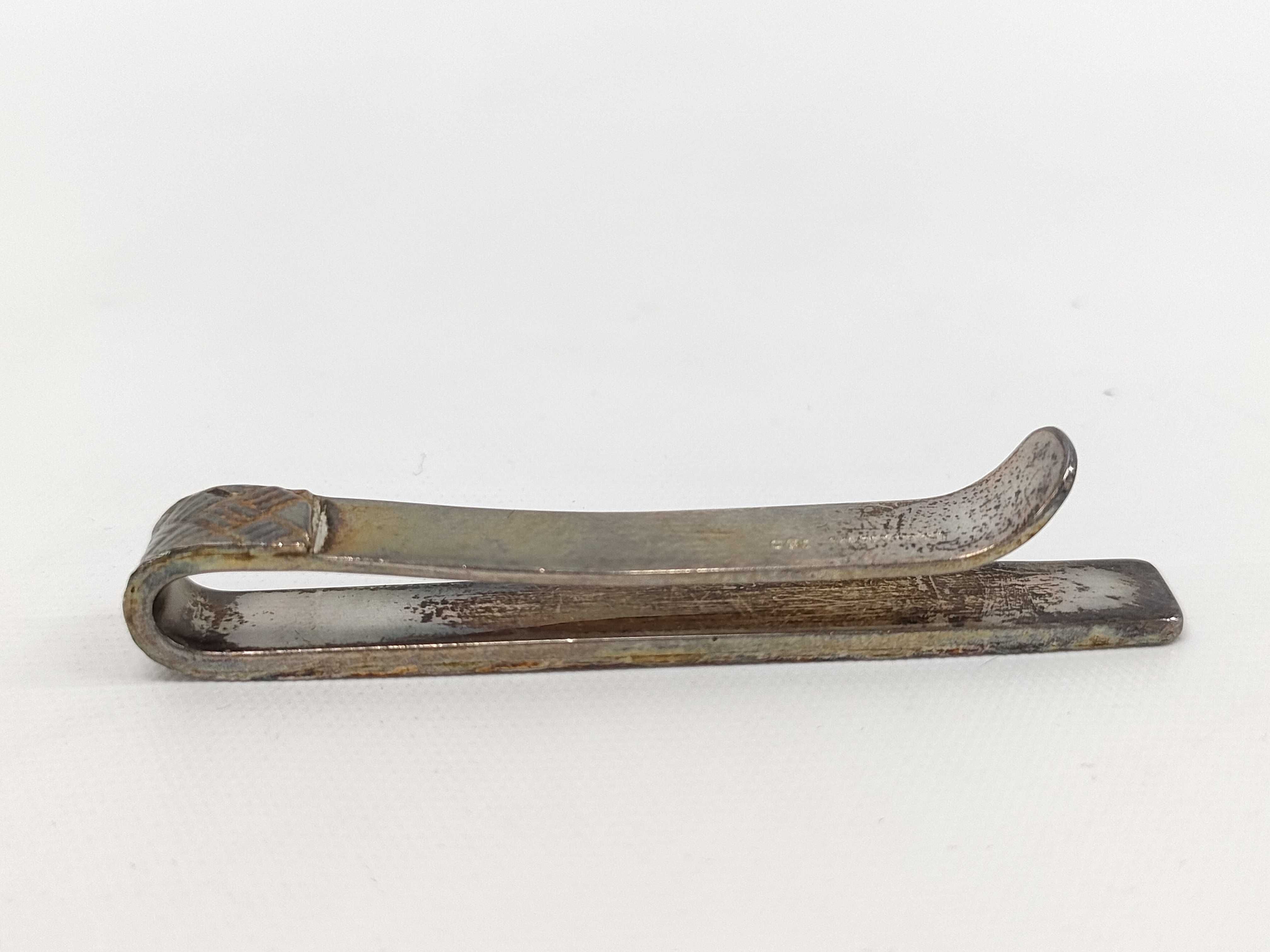 Sterling Silver and 18K Gold Tiffany and Co. Basketweave Tie Bar