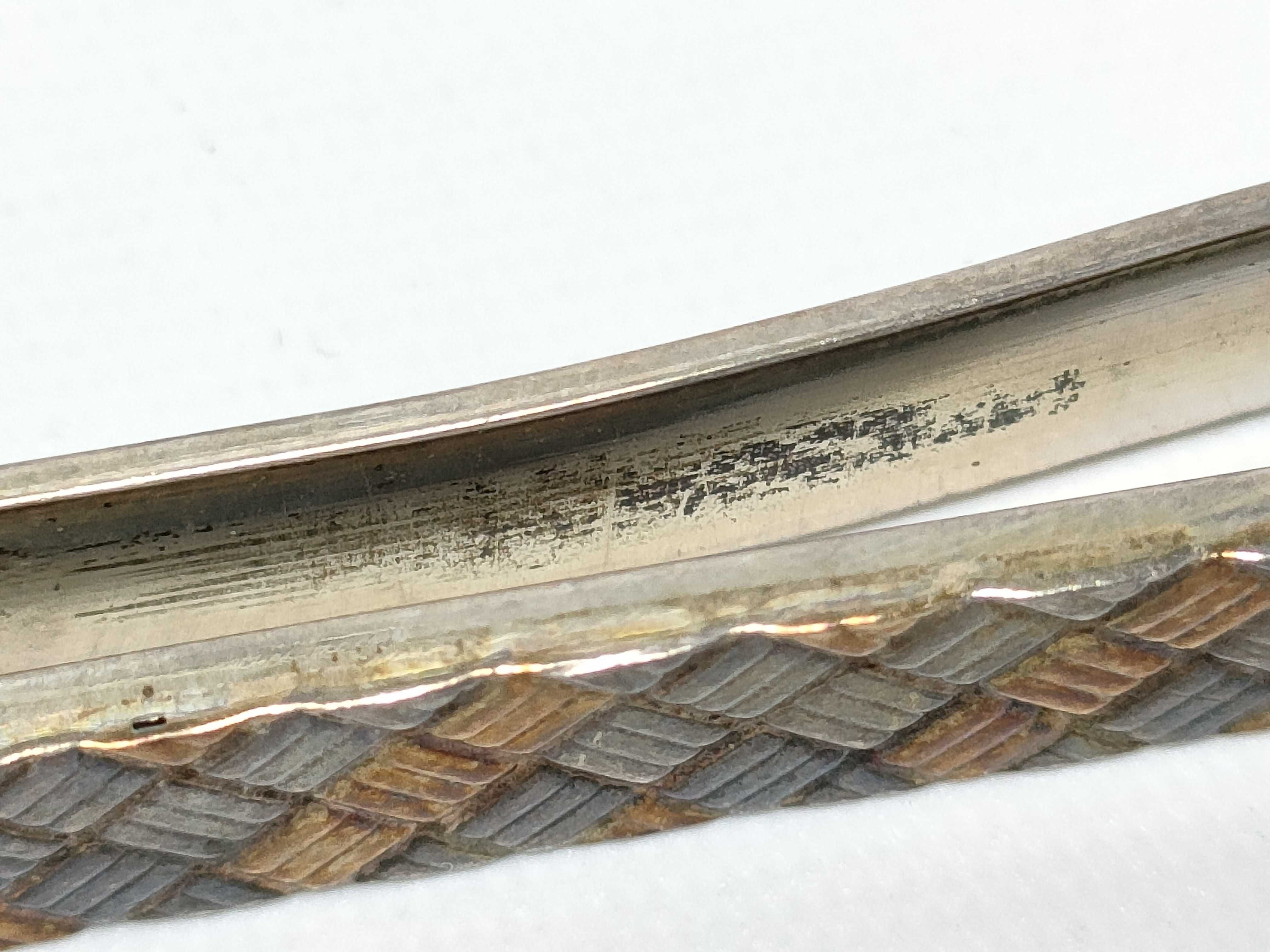 Sterling Silver and 18K Gold Tiffany and Co. Basketweave Tie Bar