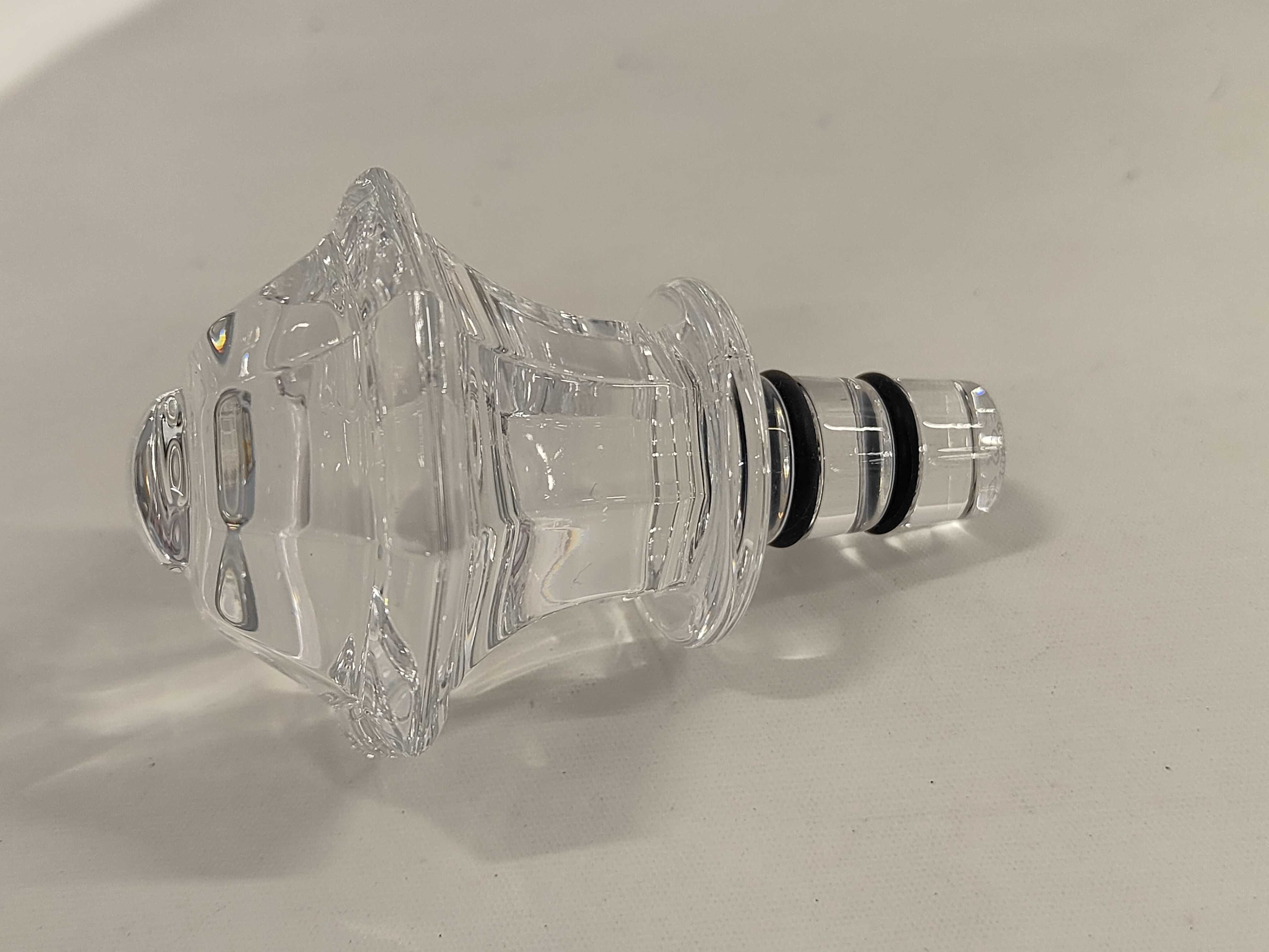 Baccarat Clear Crystal Faceted Bottle Stopper with Box