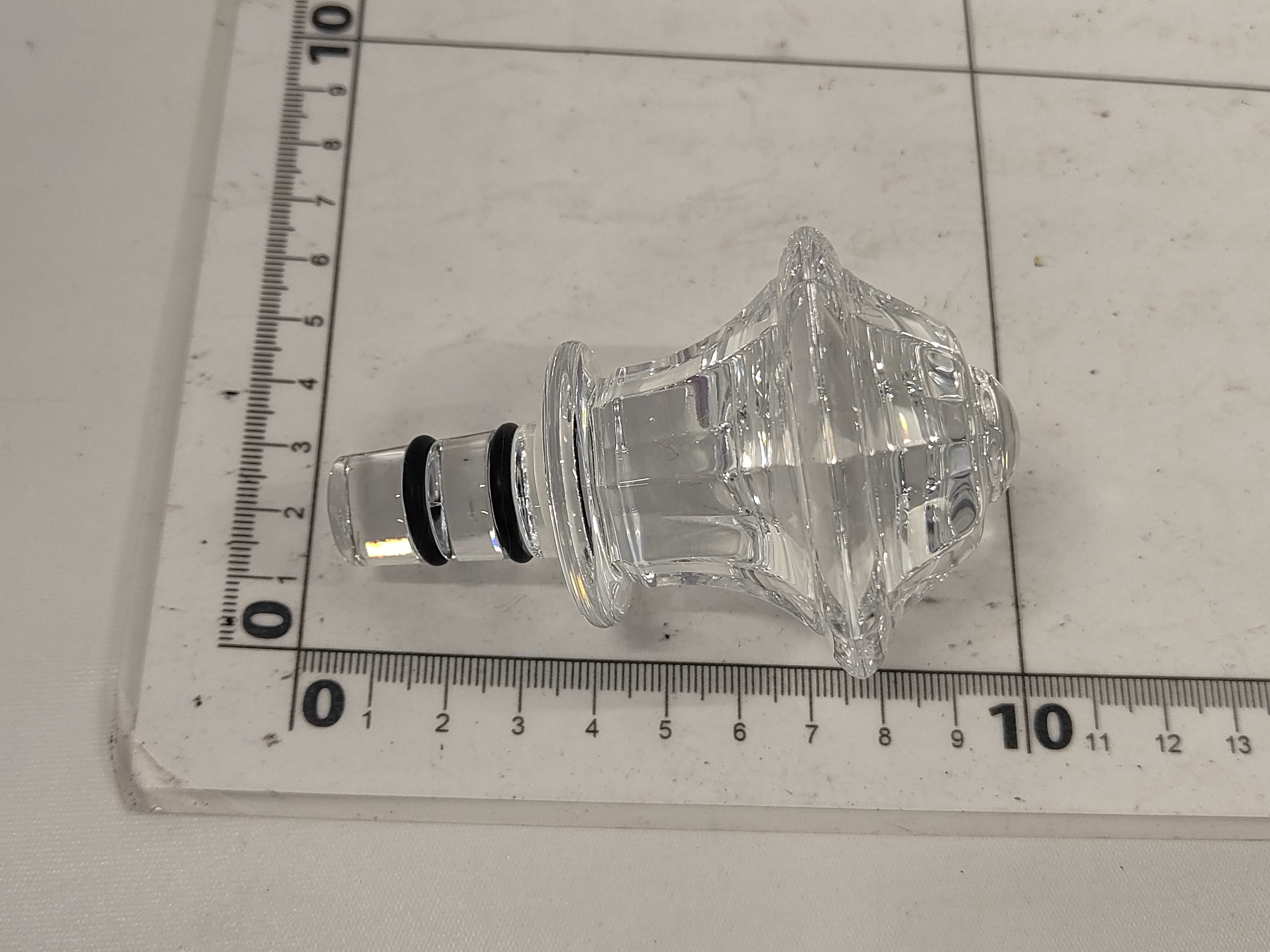 Baccarat Clear Crystal Faceted Bottle Stopper with Box