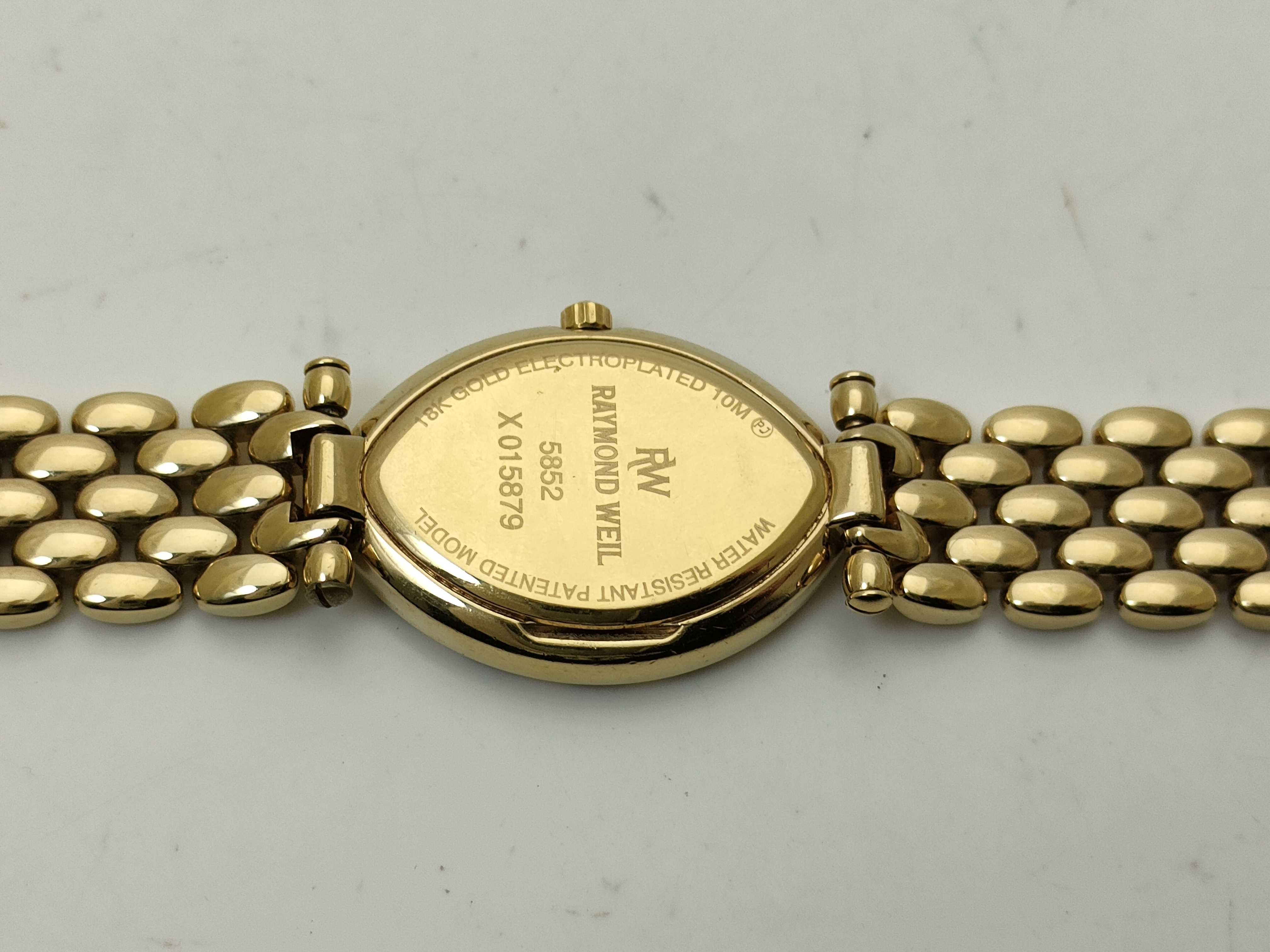 Raymond Weil Geneve 18K Gold Electroplated Marquise Dress Watch, Ref. 5852