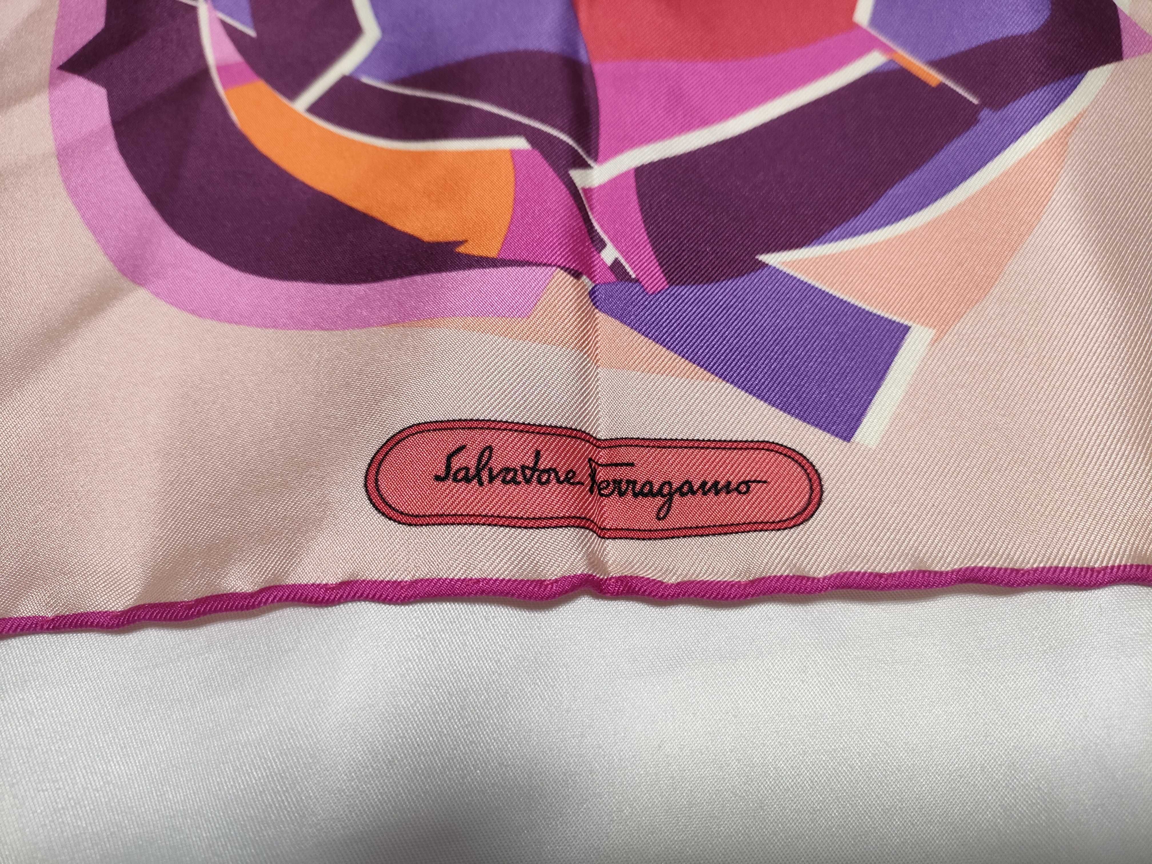 Salvatore Ferragamo Gancini Motif Silk Scarf
