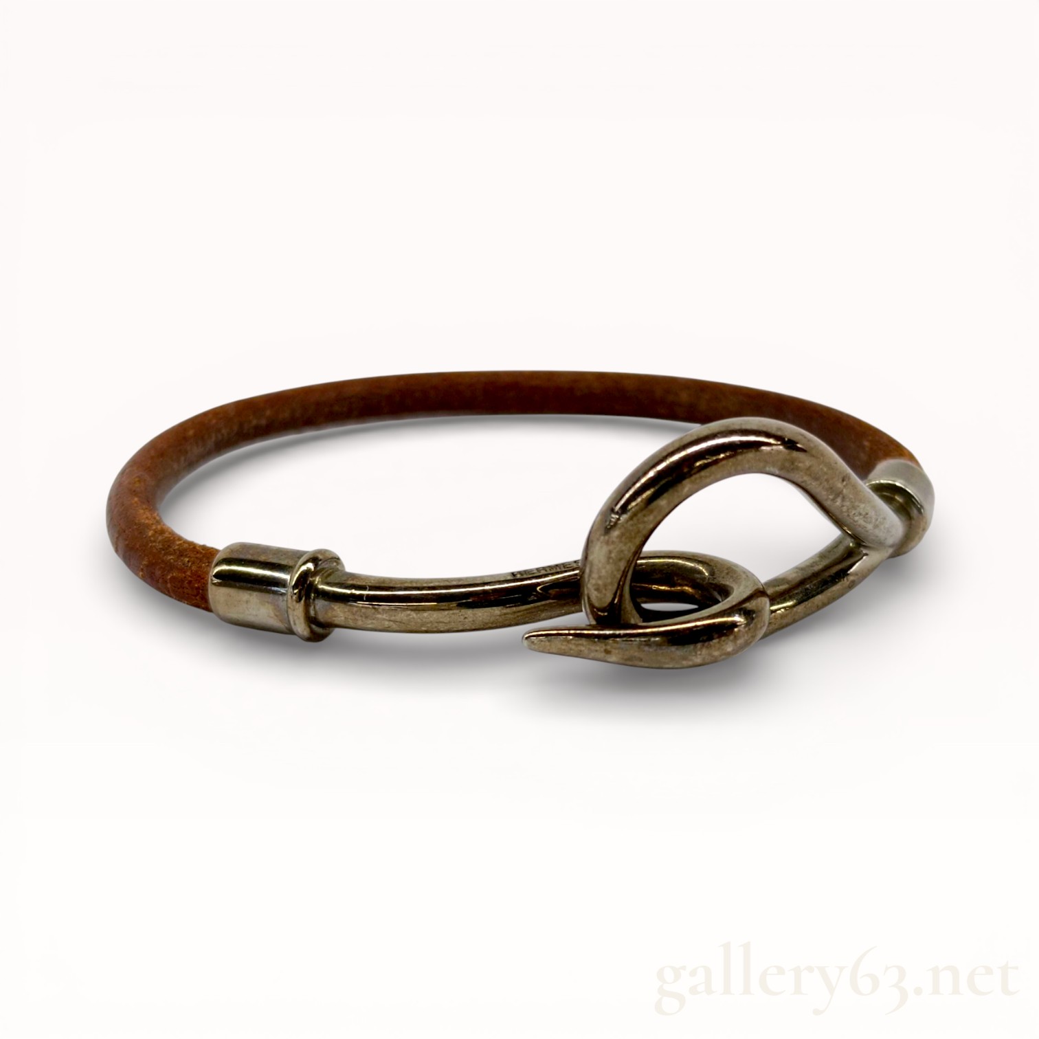Hermes Jumbo Hook & Eye Bracelet Palladium-Tone