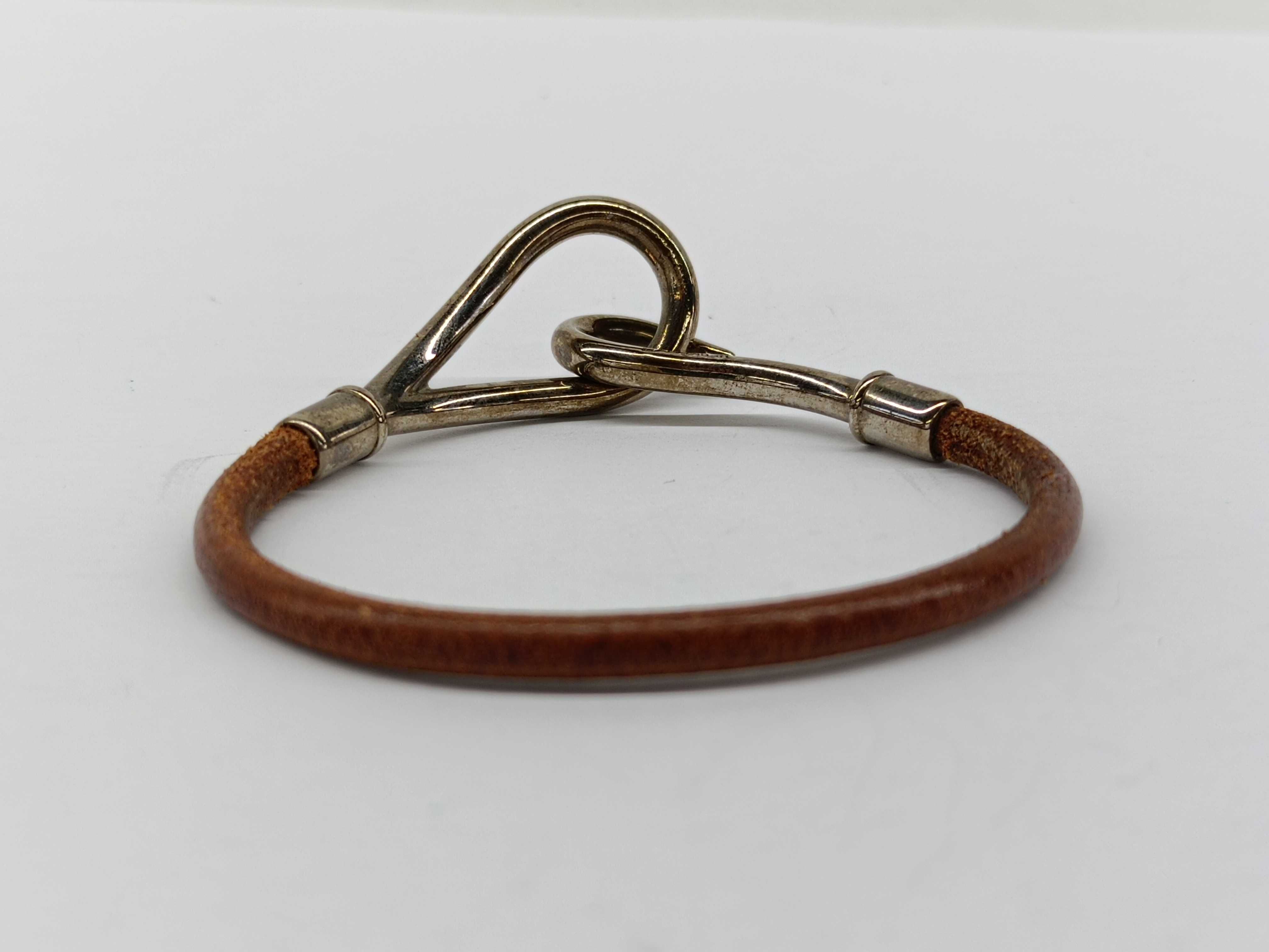 Hermes Jumbo Hook & Eye Bracelet Palladium-Tone