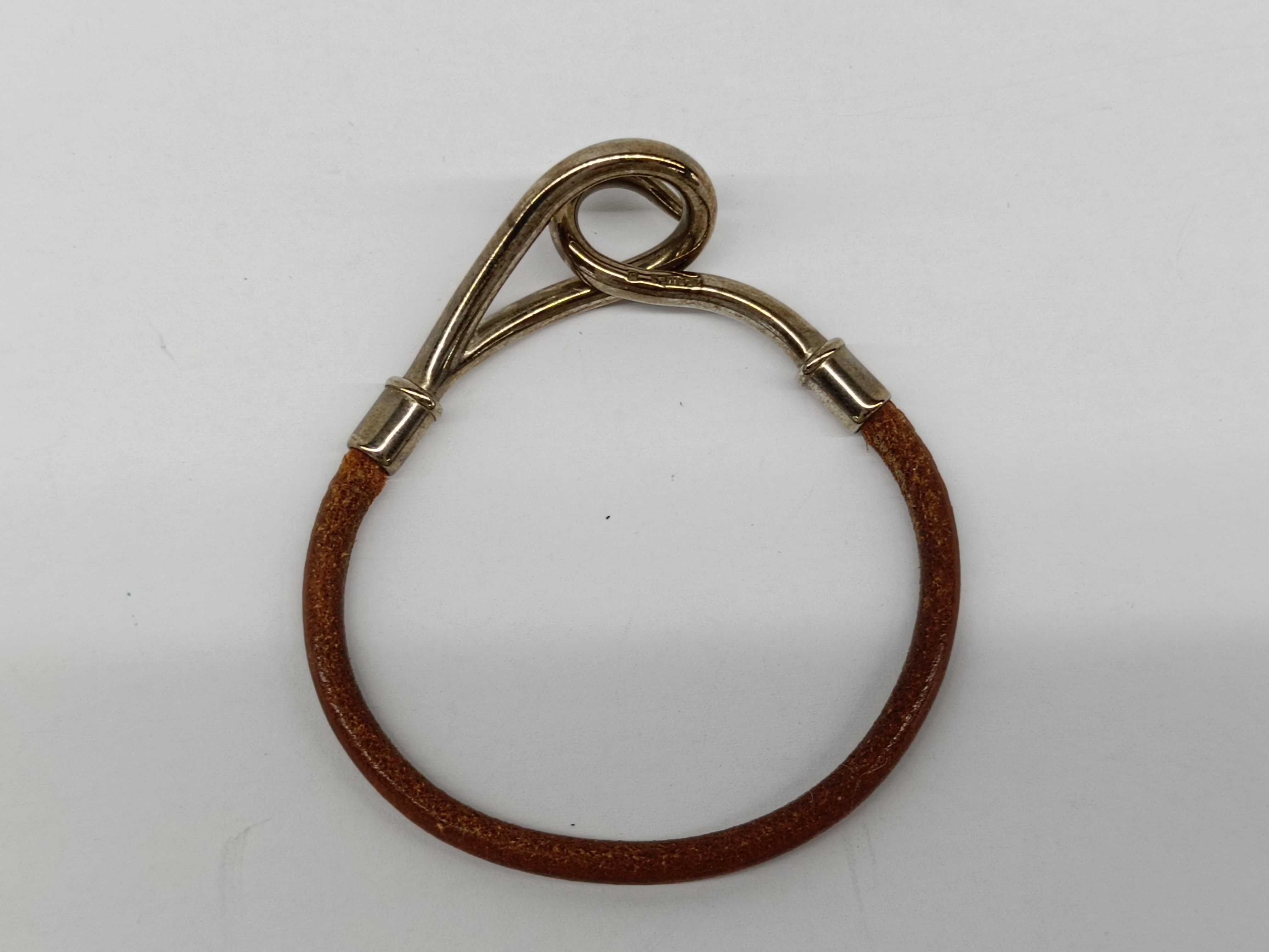 Hermes Jumbo Hook & Eye Bracelet Palladium-Tone
