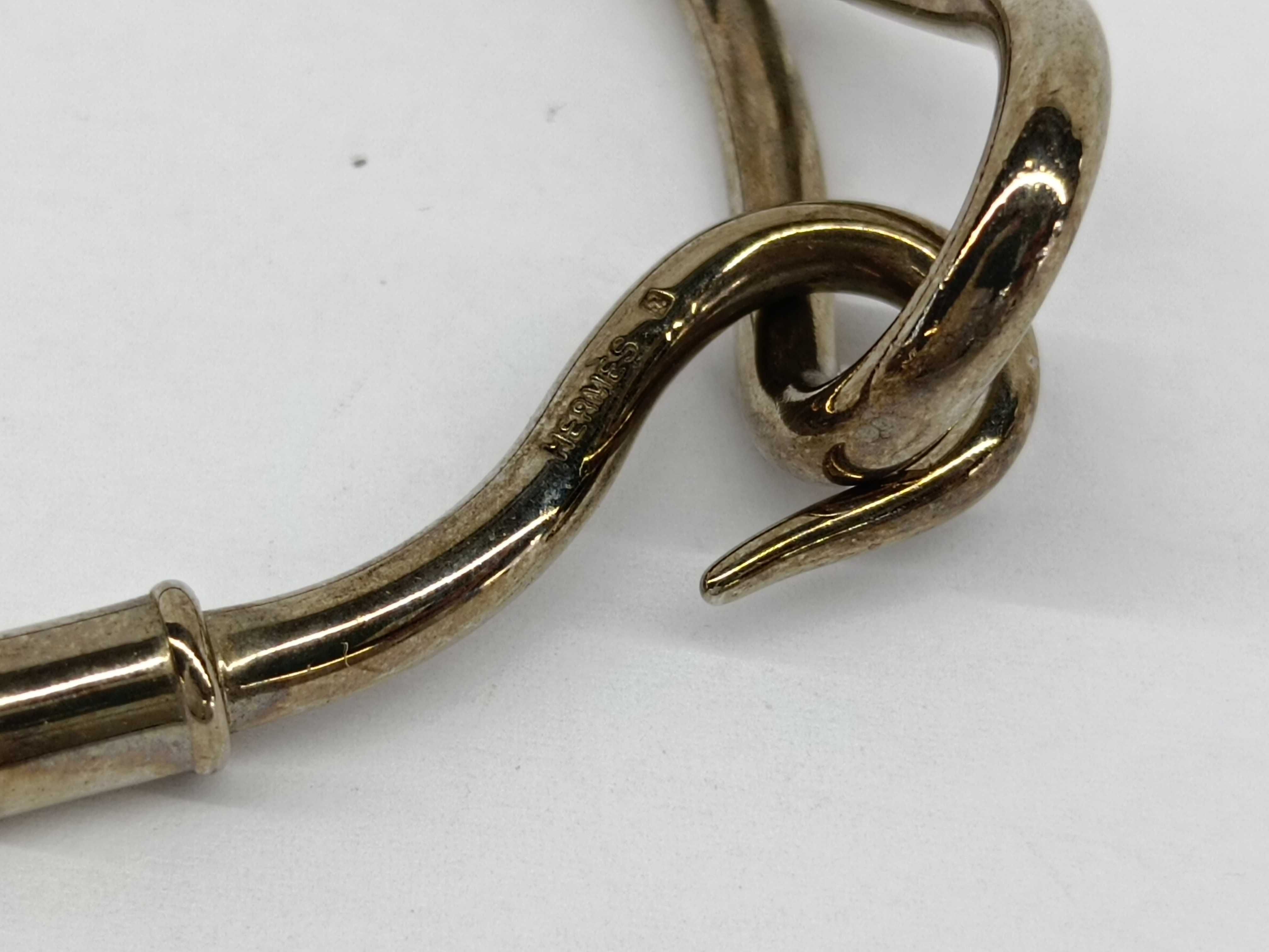 Hermes Jumbo Hook & Eye Bracelet Palladium-Tone