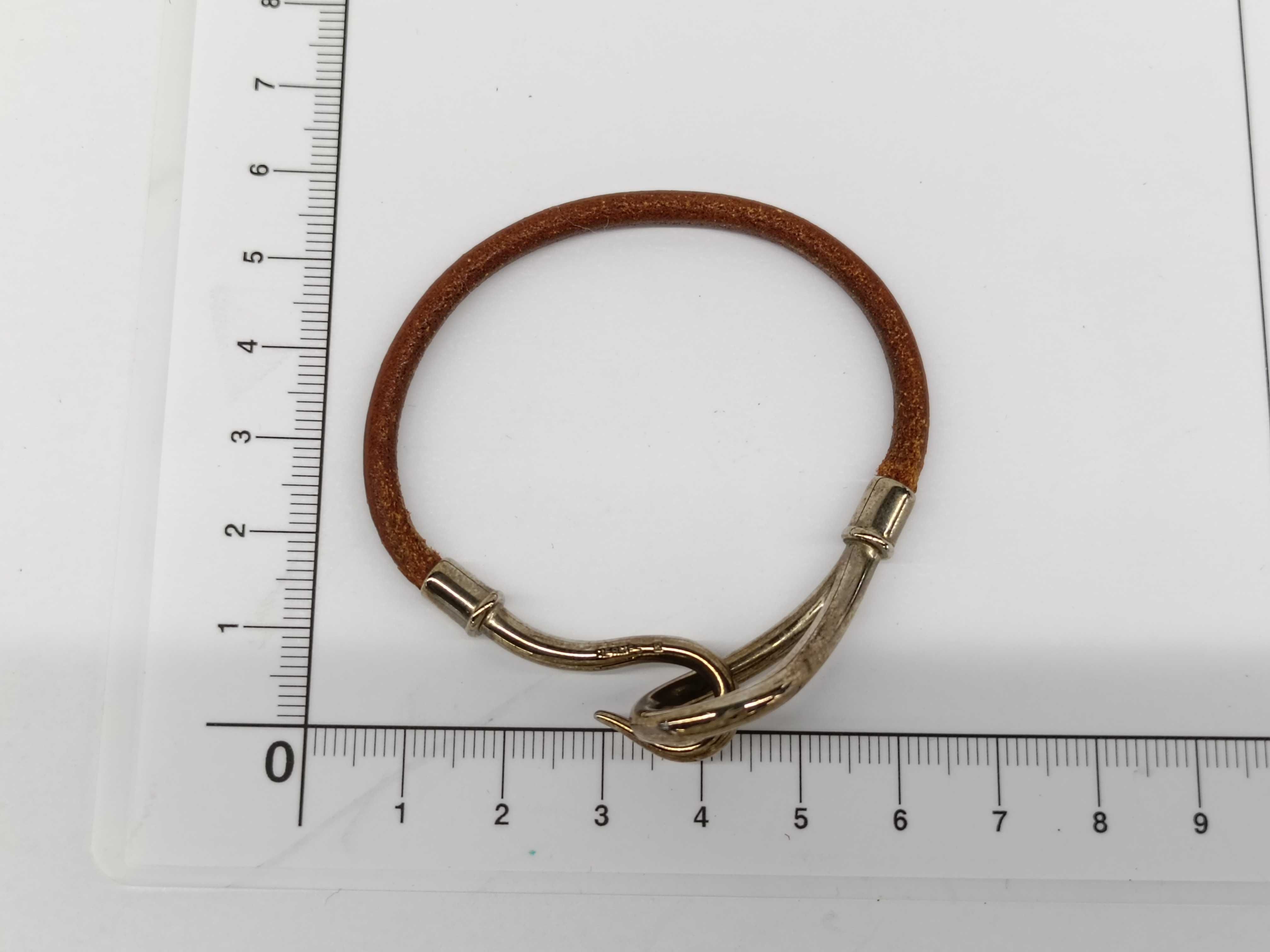 Hermes Jumbo Hook & Eye Bracelet Palladium-Tone