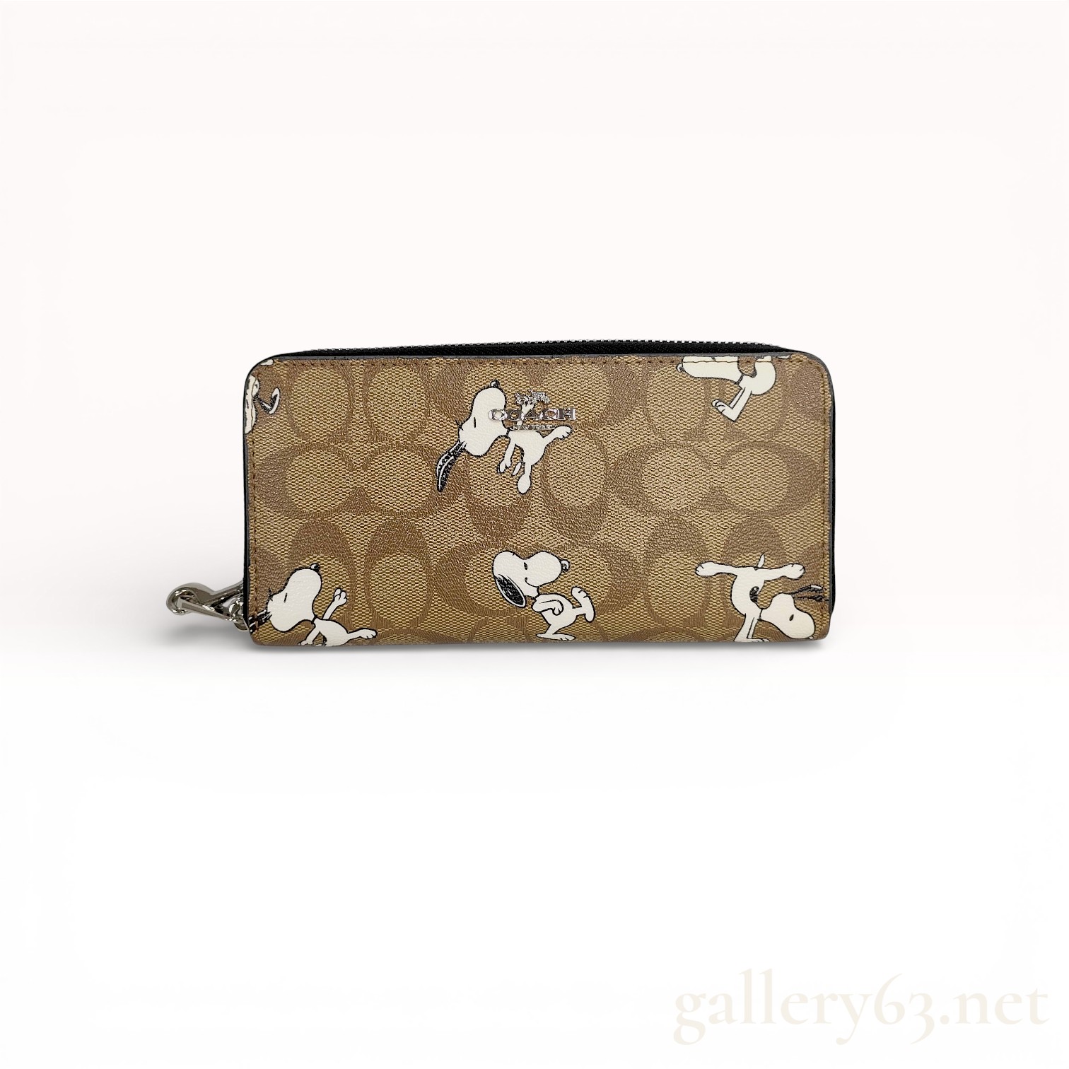 COACH x PEANUTS Long Zip Around Wallet in Signature Canvas with Snoopy