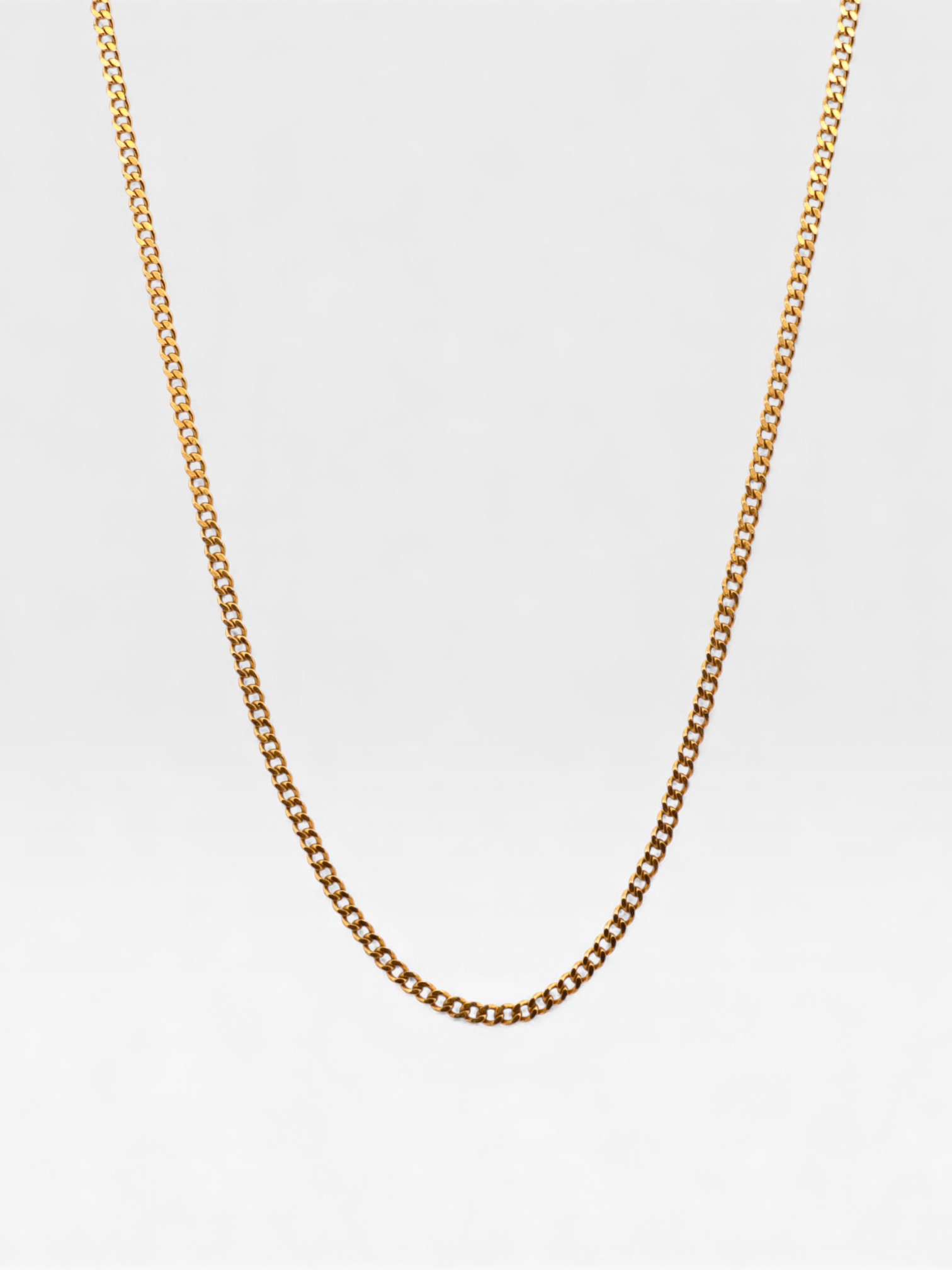 Chanel Gold-Plated Flat Curb Link Chain Necklace