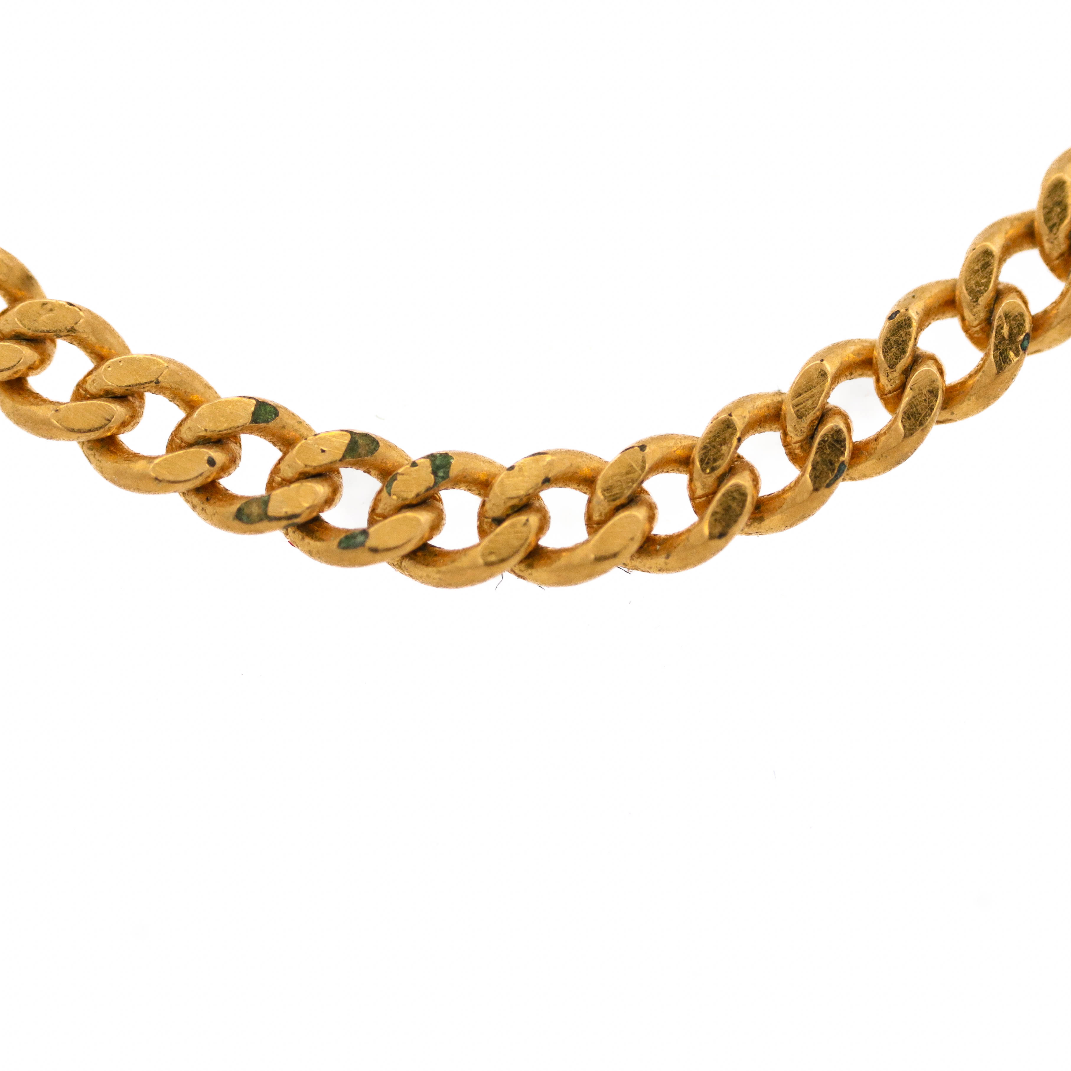 Chanel Gold-Plated Flat Curb Link Chain Necklace