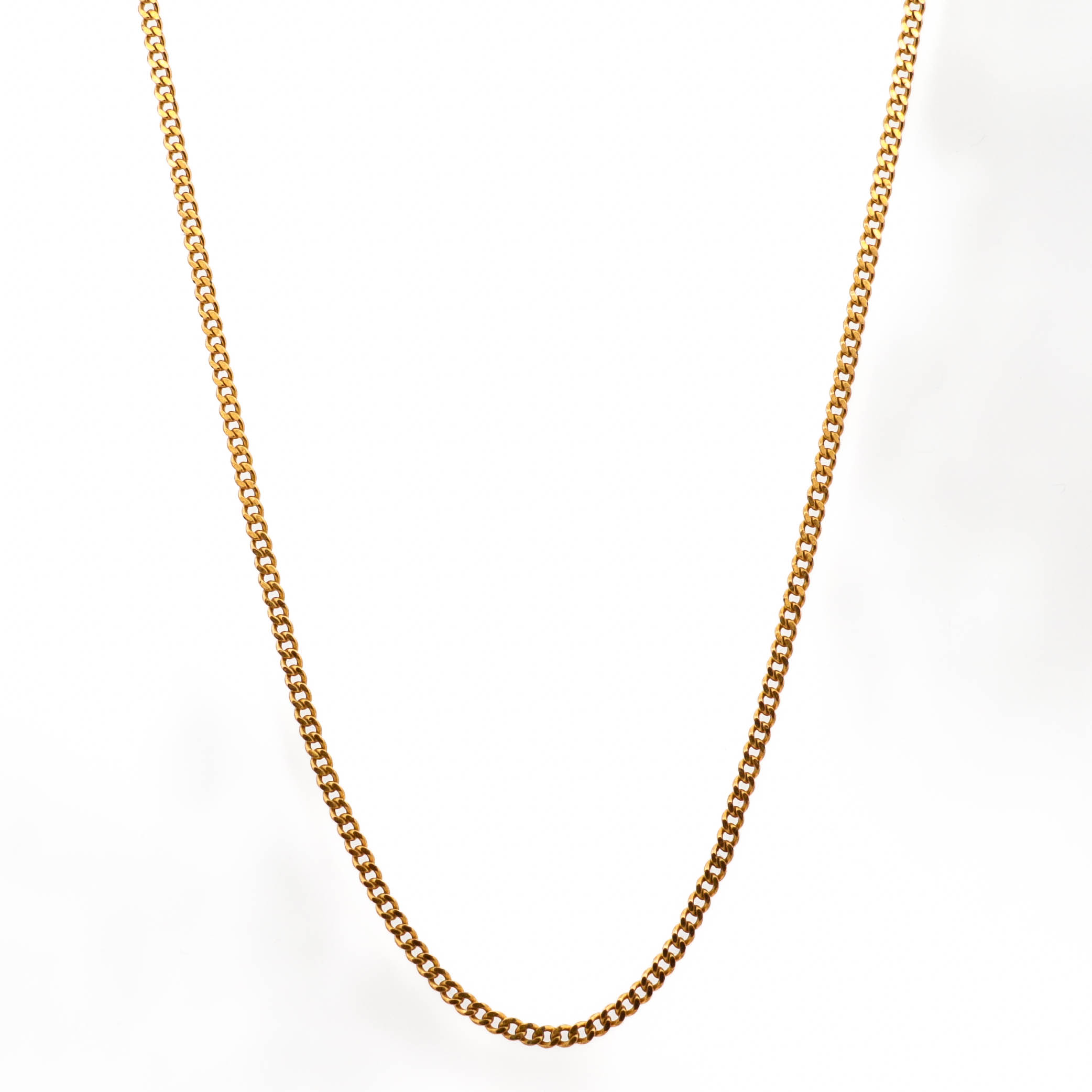 Chanel Gold-Plated Flat Curb Link Chain Necklace