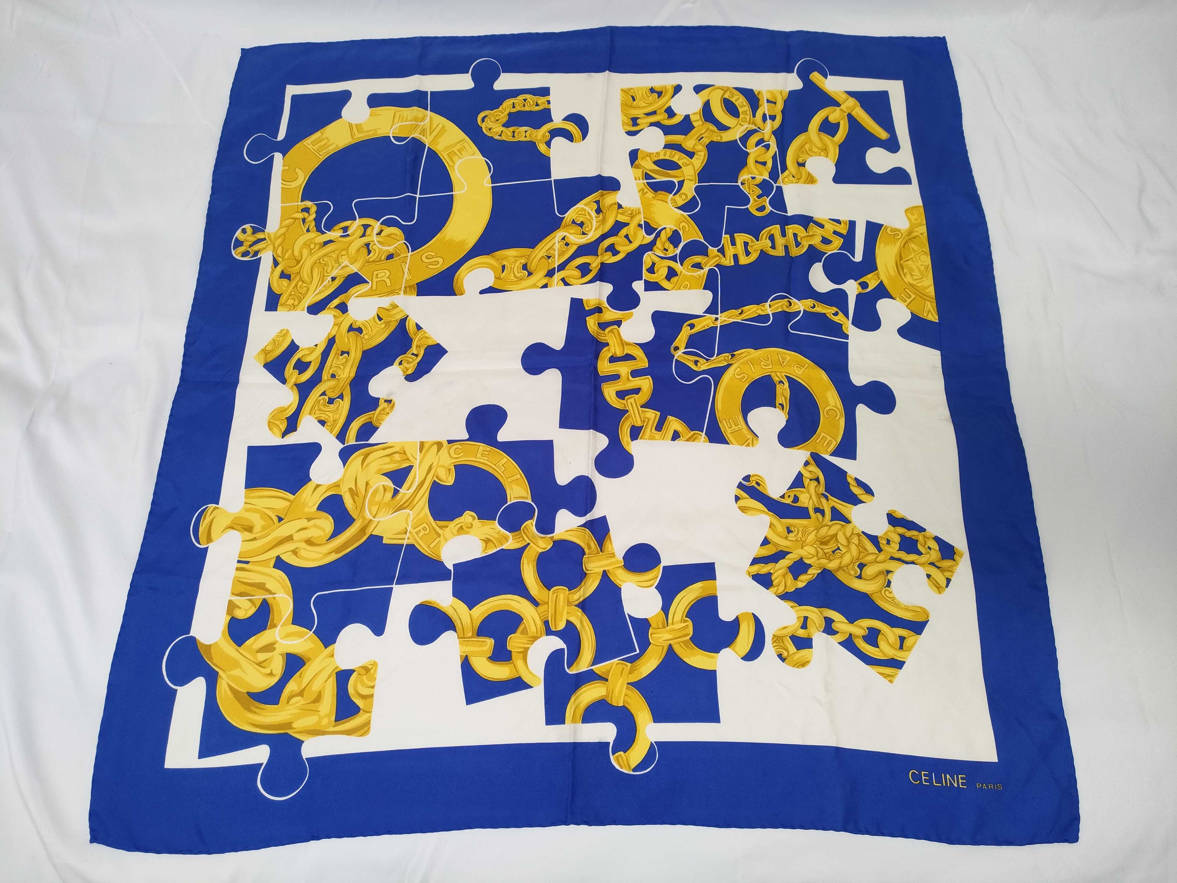 Two Designer Silk Scarves, Salvatore Ferragamo and Celine Paris