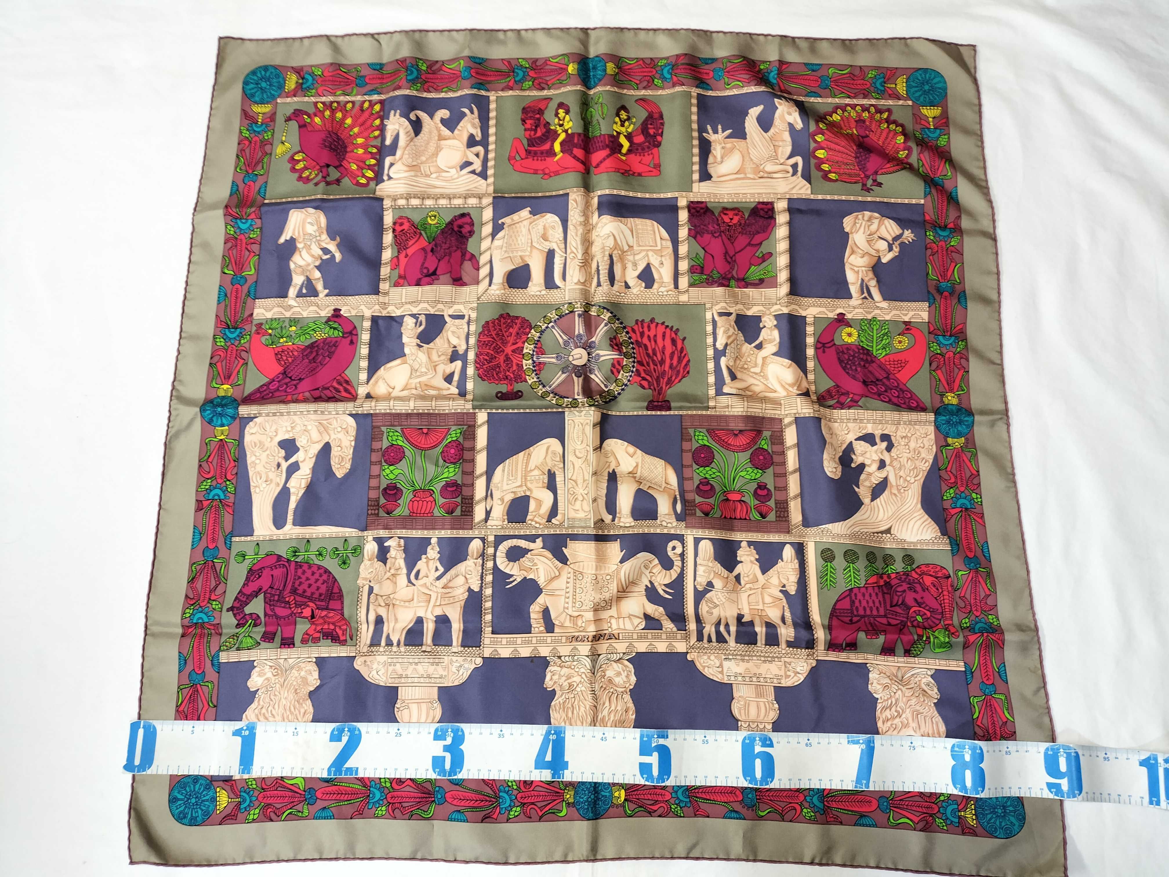 Hermes Torana Pattern Silk Twill Scarf