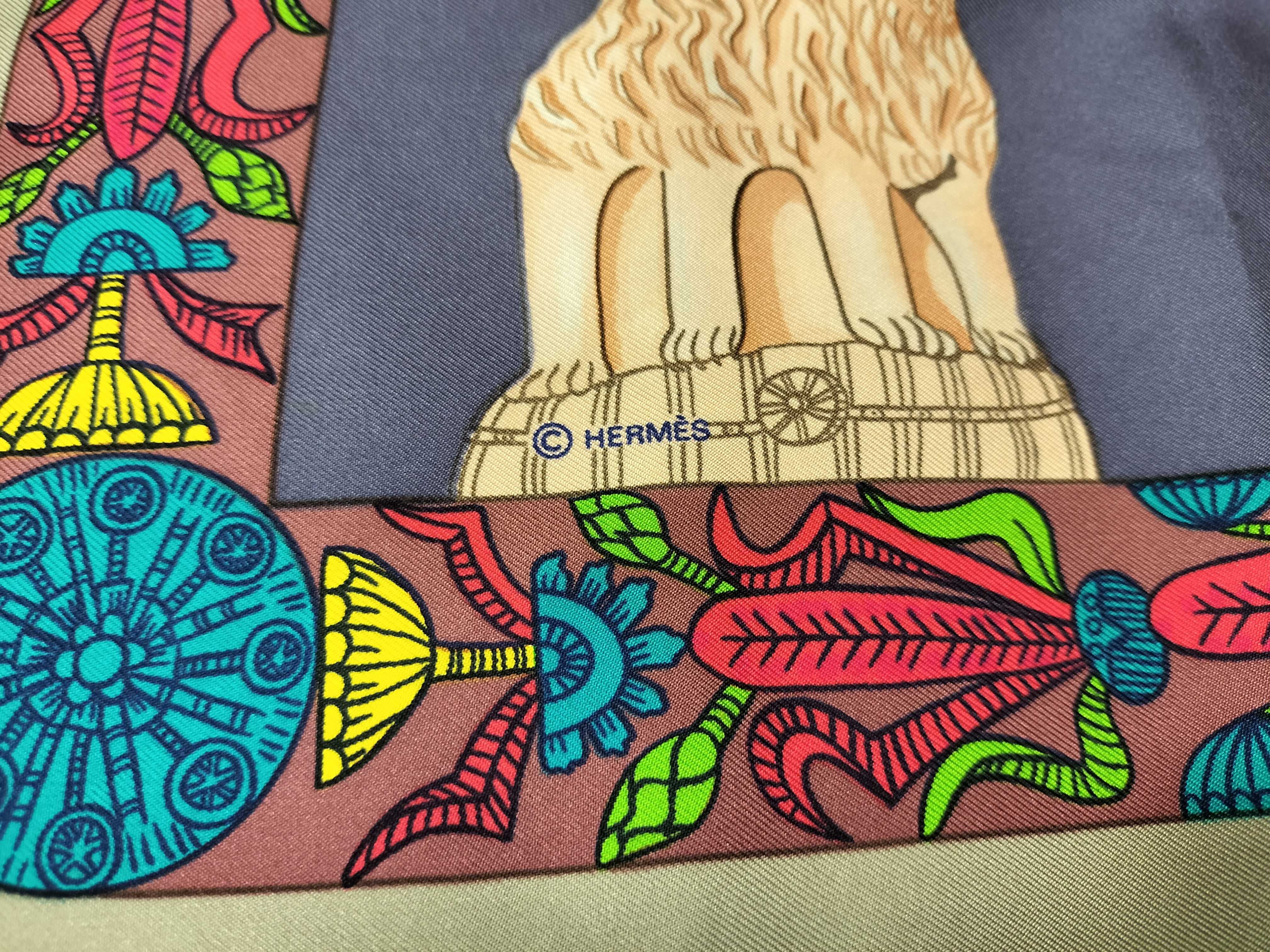 Hermes Torana Pattern Silk Twill Scarf