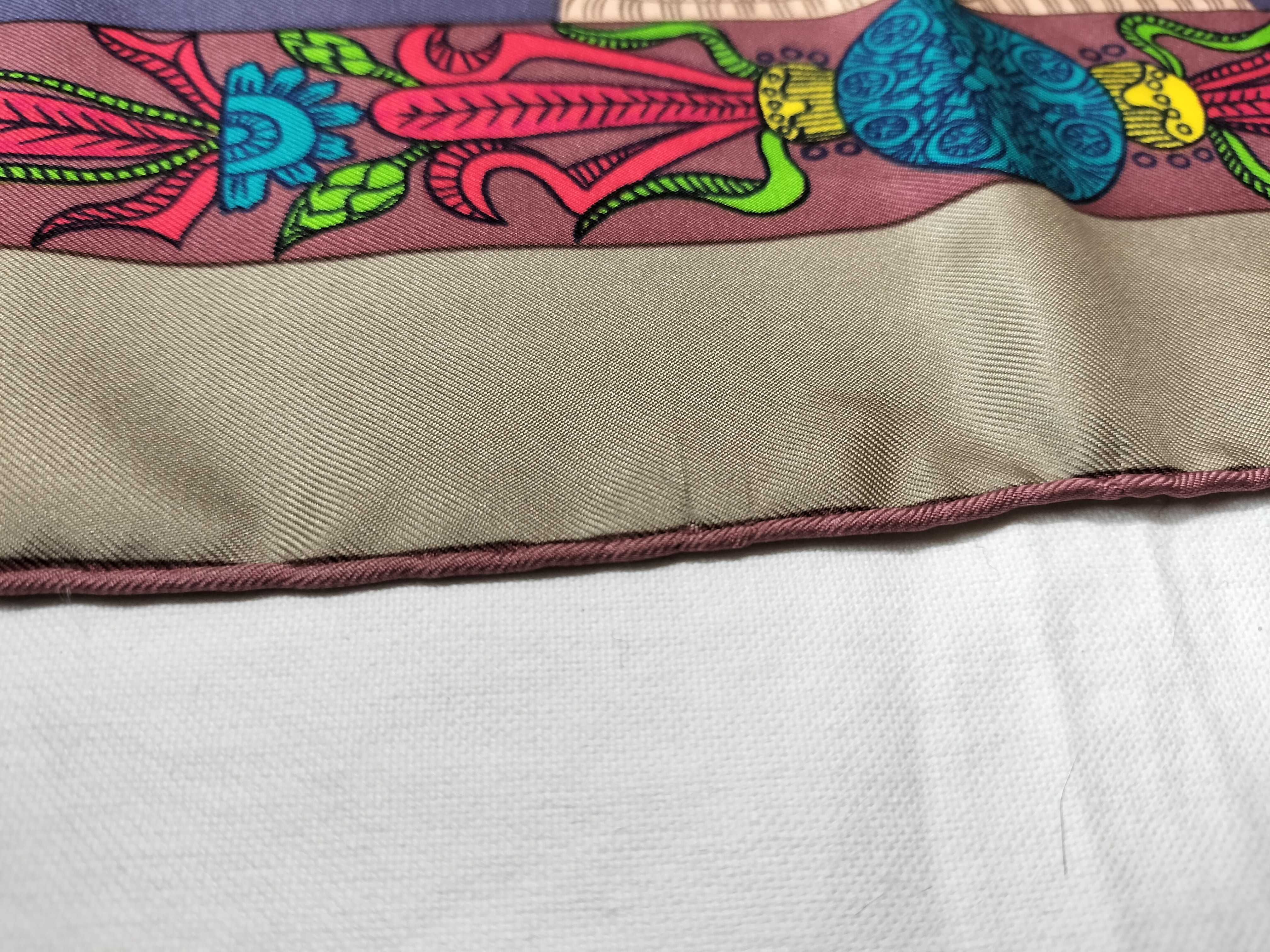 Hermes Torana Pattern Silk Twill Scarf