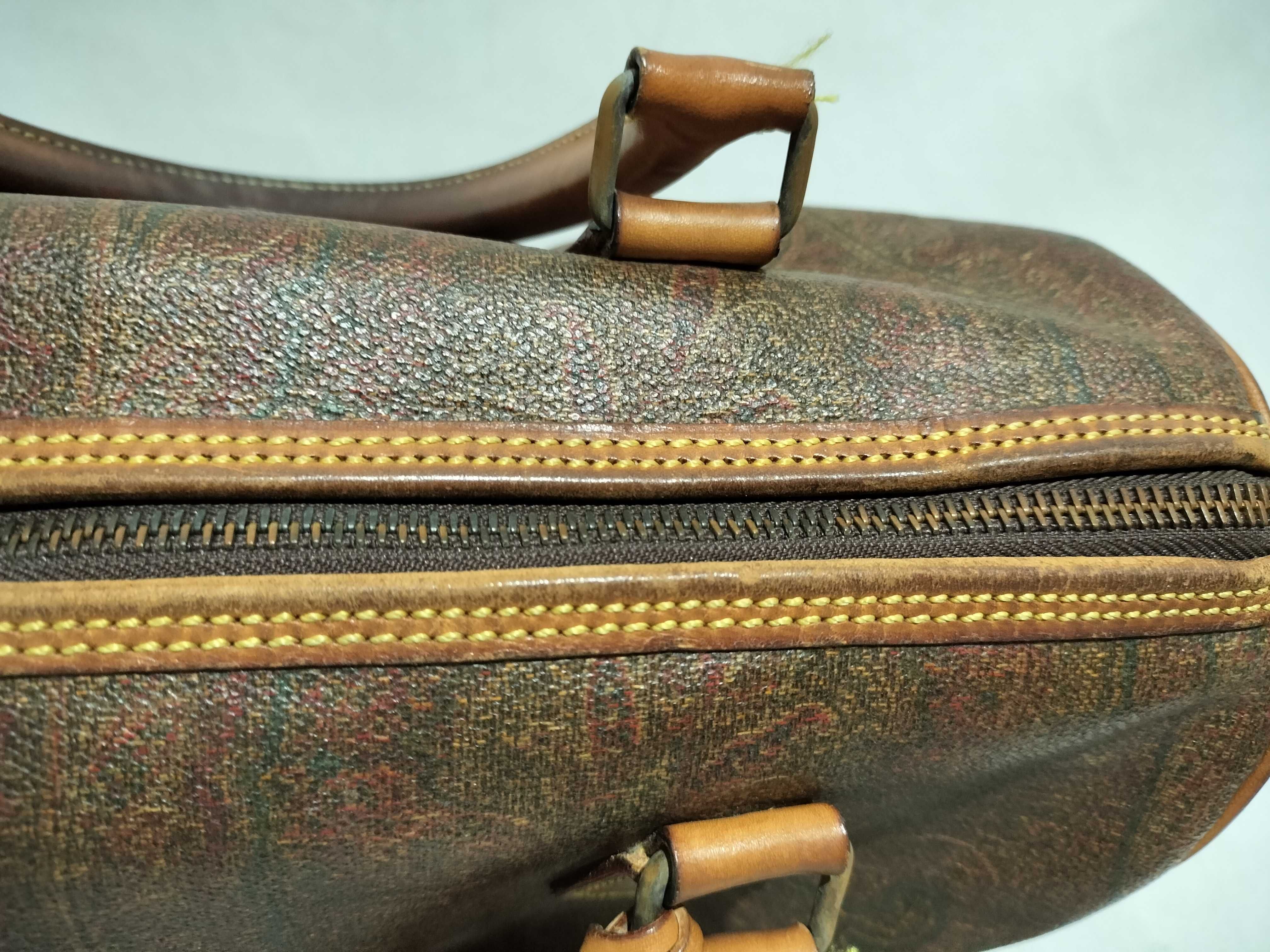 Etro Paisley Coated Canvas Boston Bag