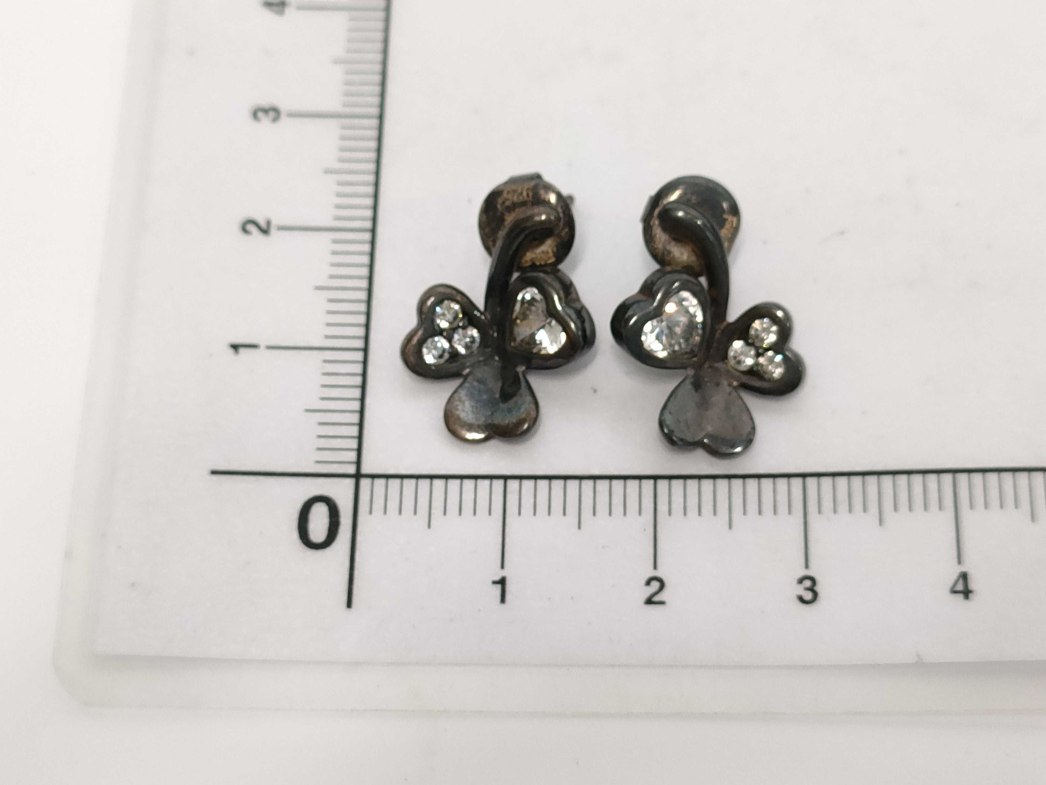 A Pair of Folli Follie Sterling Silver Heart Clover Stud Earrings