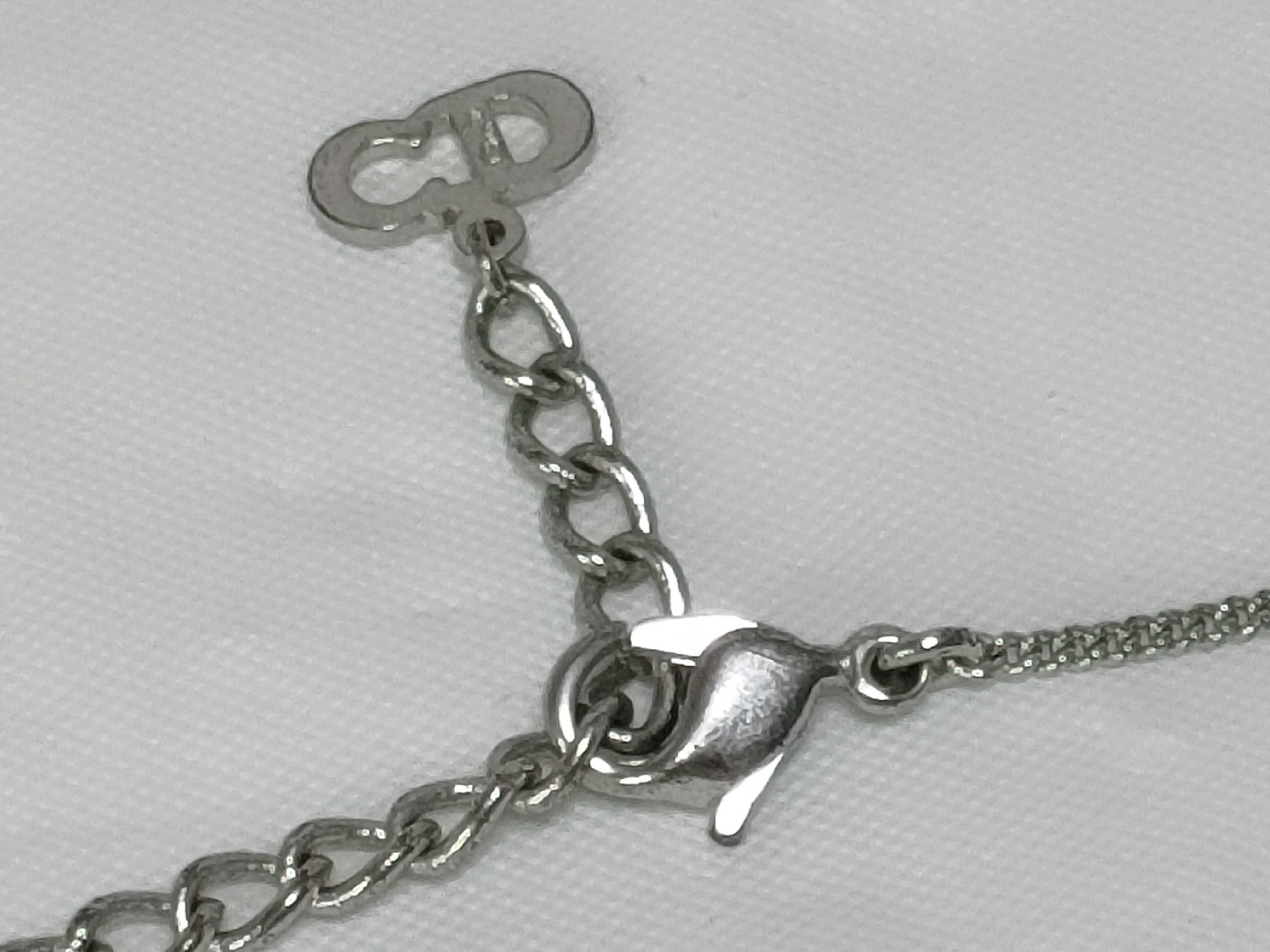 Christian Dior Silver-Tone Oblique Logo Chain Bracelet