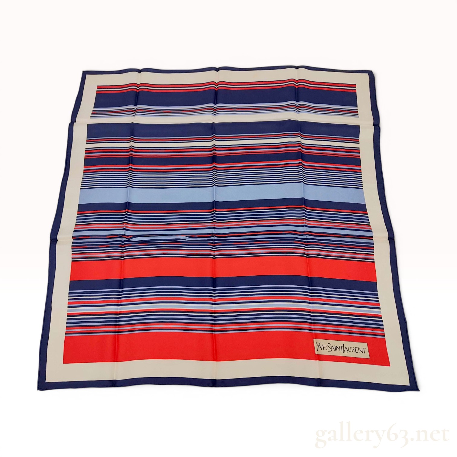 Yves Saint Laurent Striped Silk Scarf