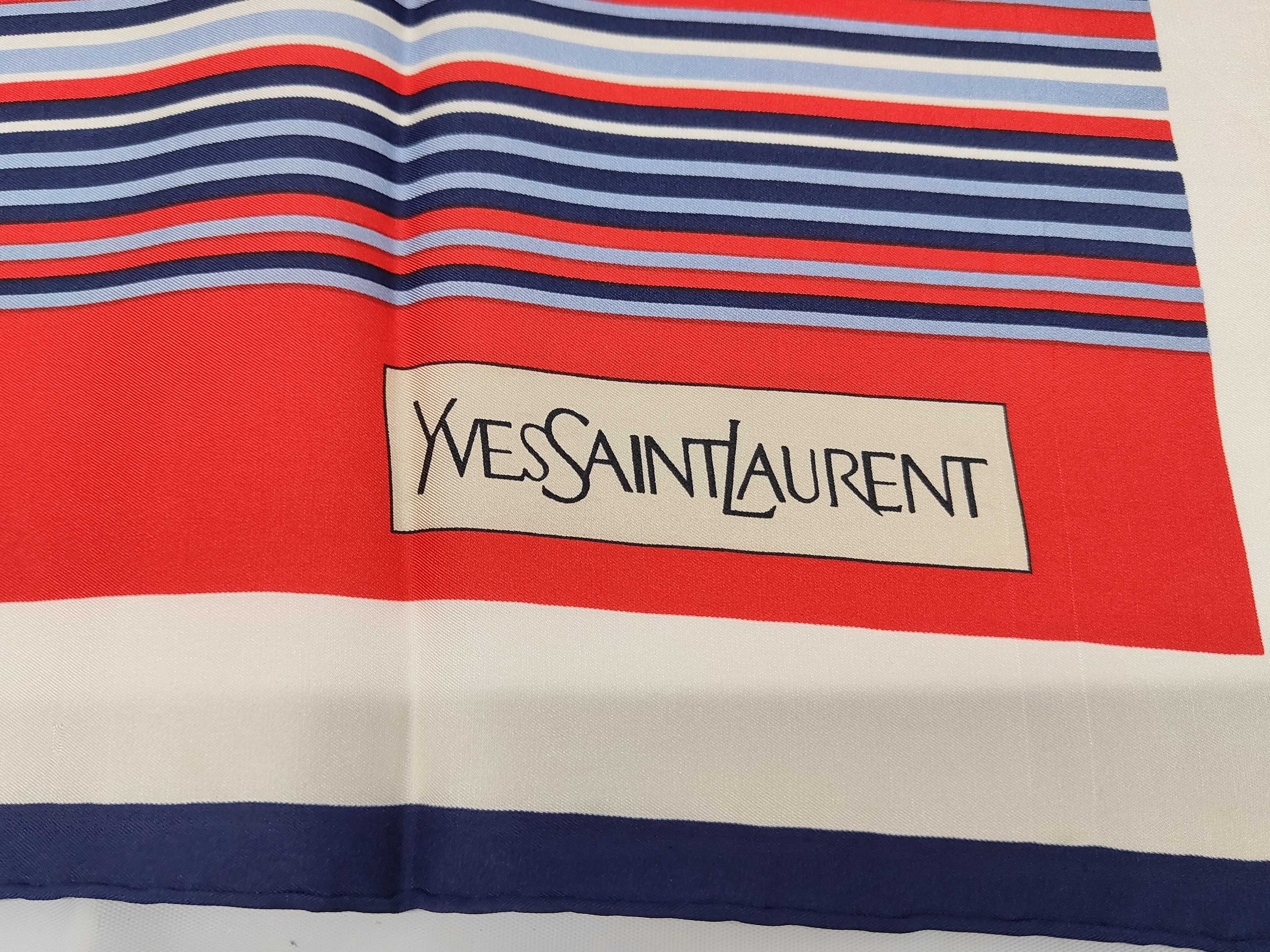 Yves Saint Laurent Striped Silk Scarf