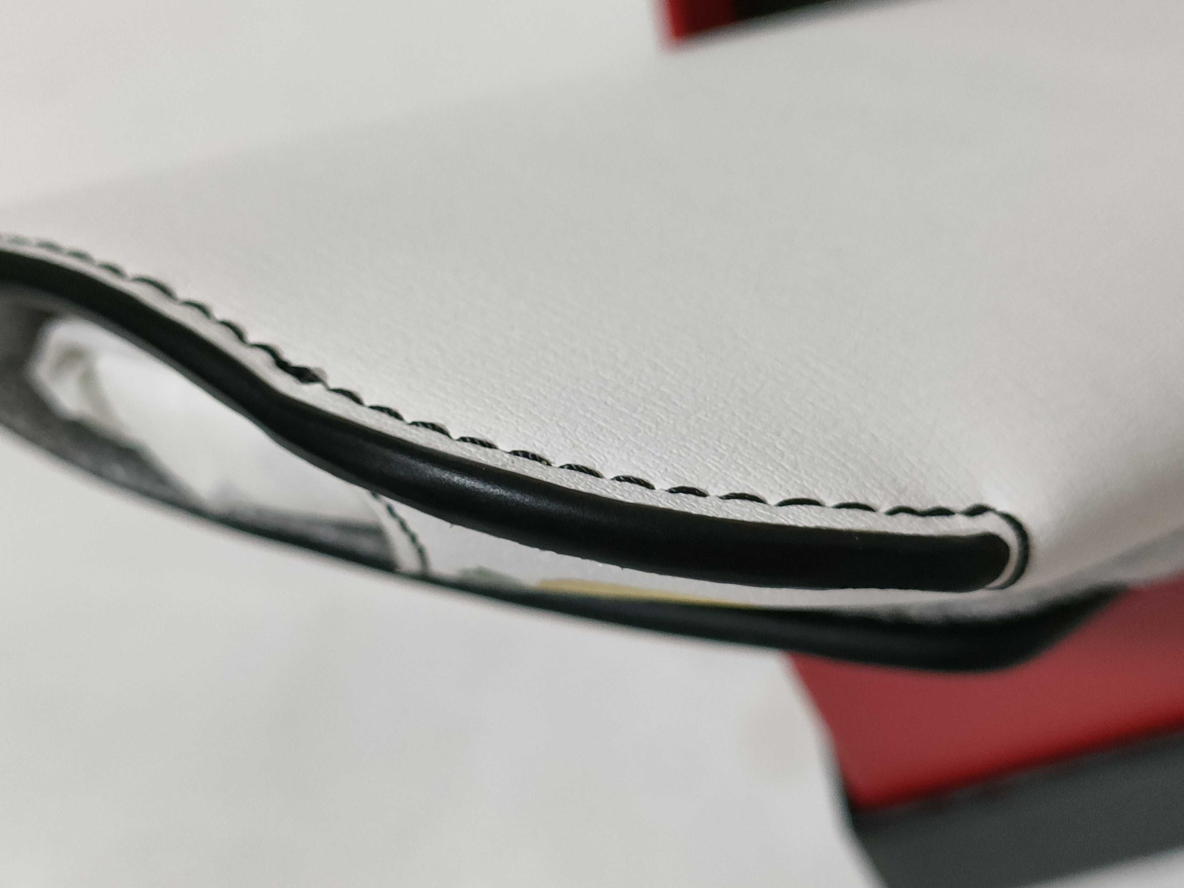 Tumi Belden White Leather Sunglass Case Charm with Lemon Motif