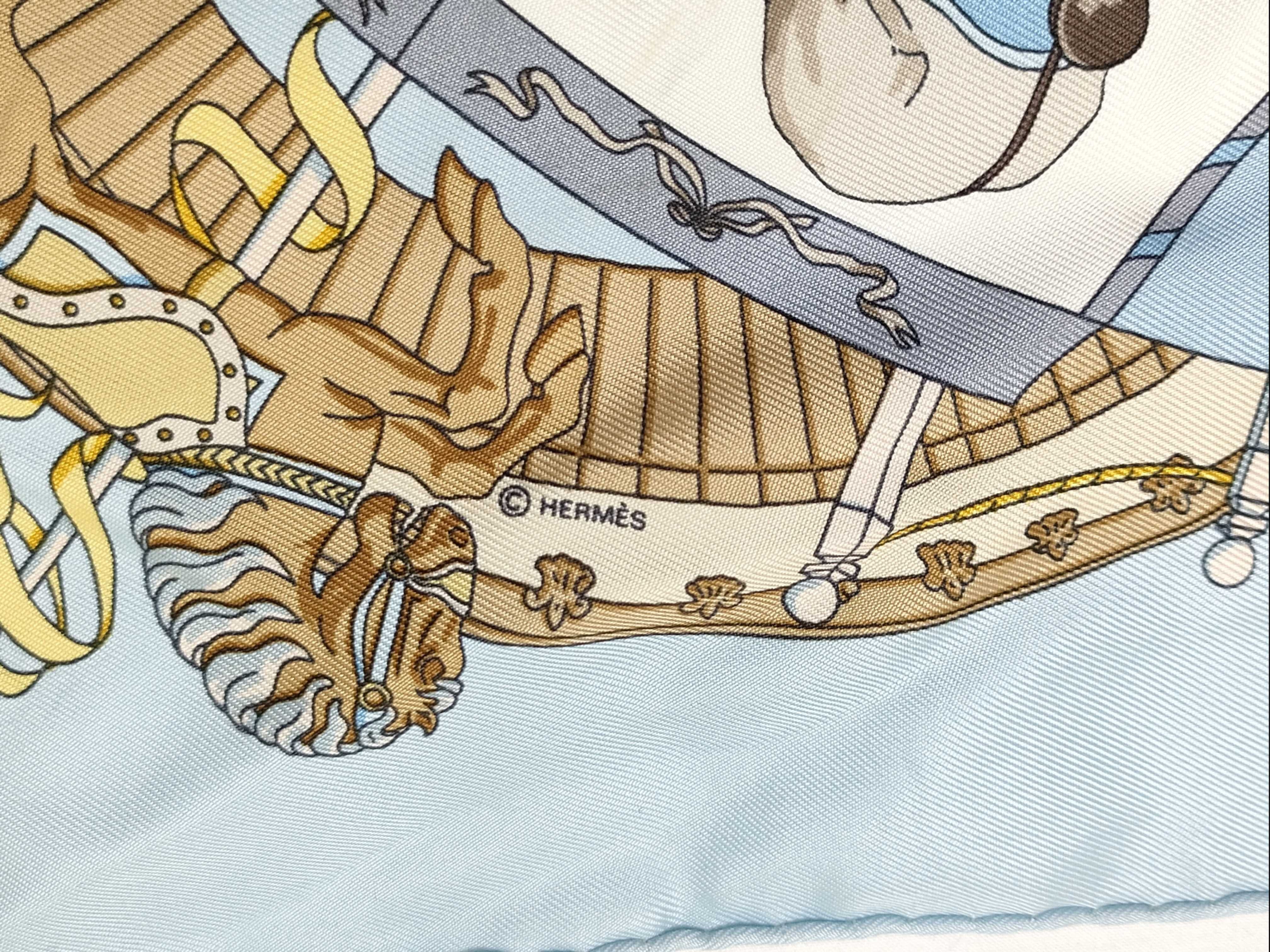 Hermes Musee Vivant du Cheval Chantilly Silk Gavroche Scarf