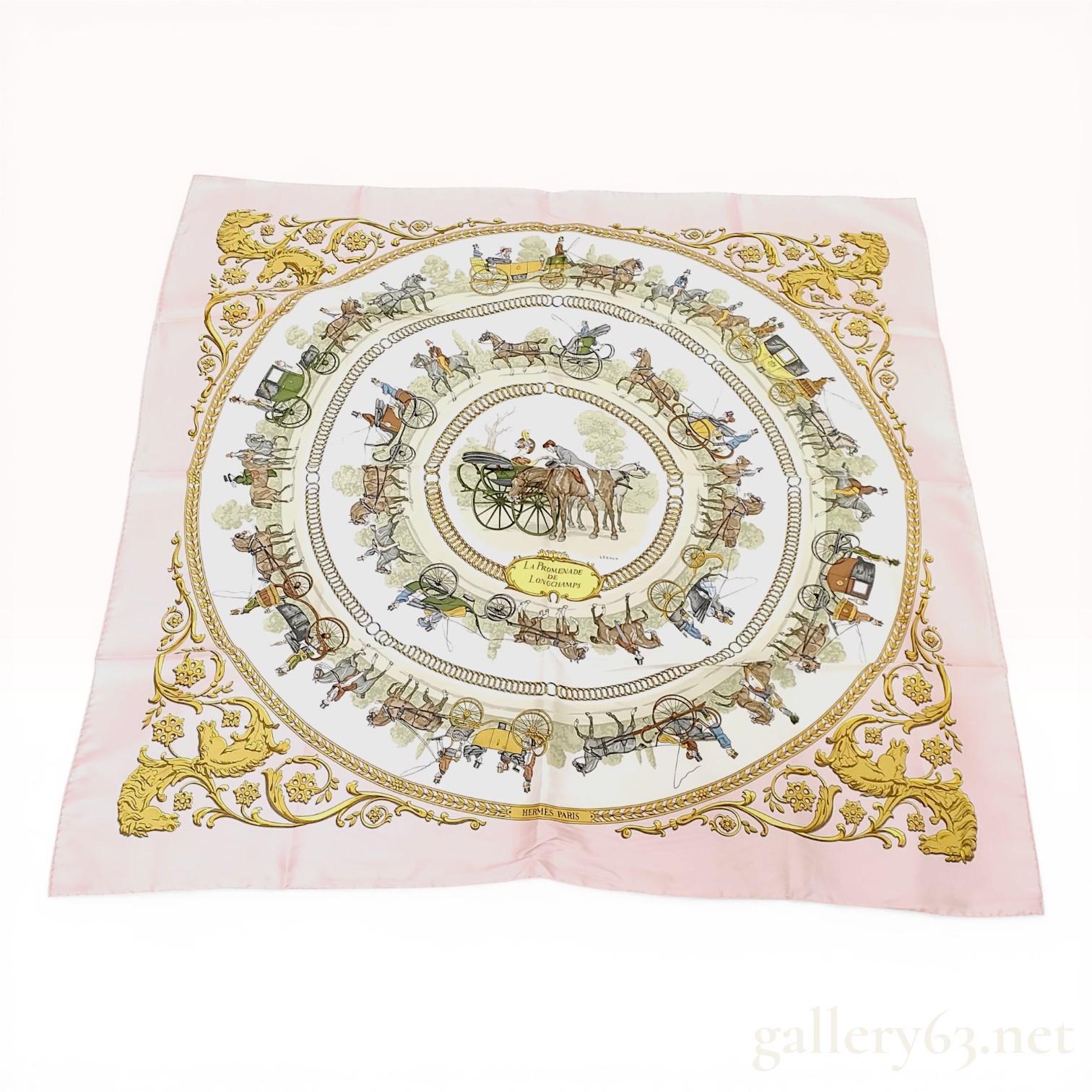 Hermes La Promenade de Longchamps Silk Scarf by Philippe Ledoux