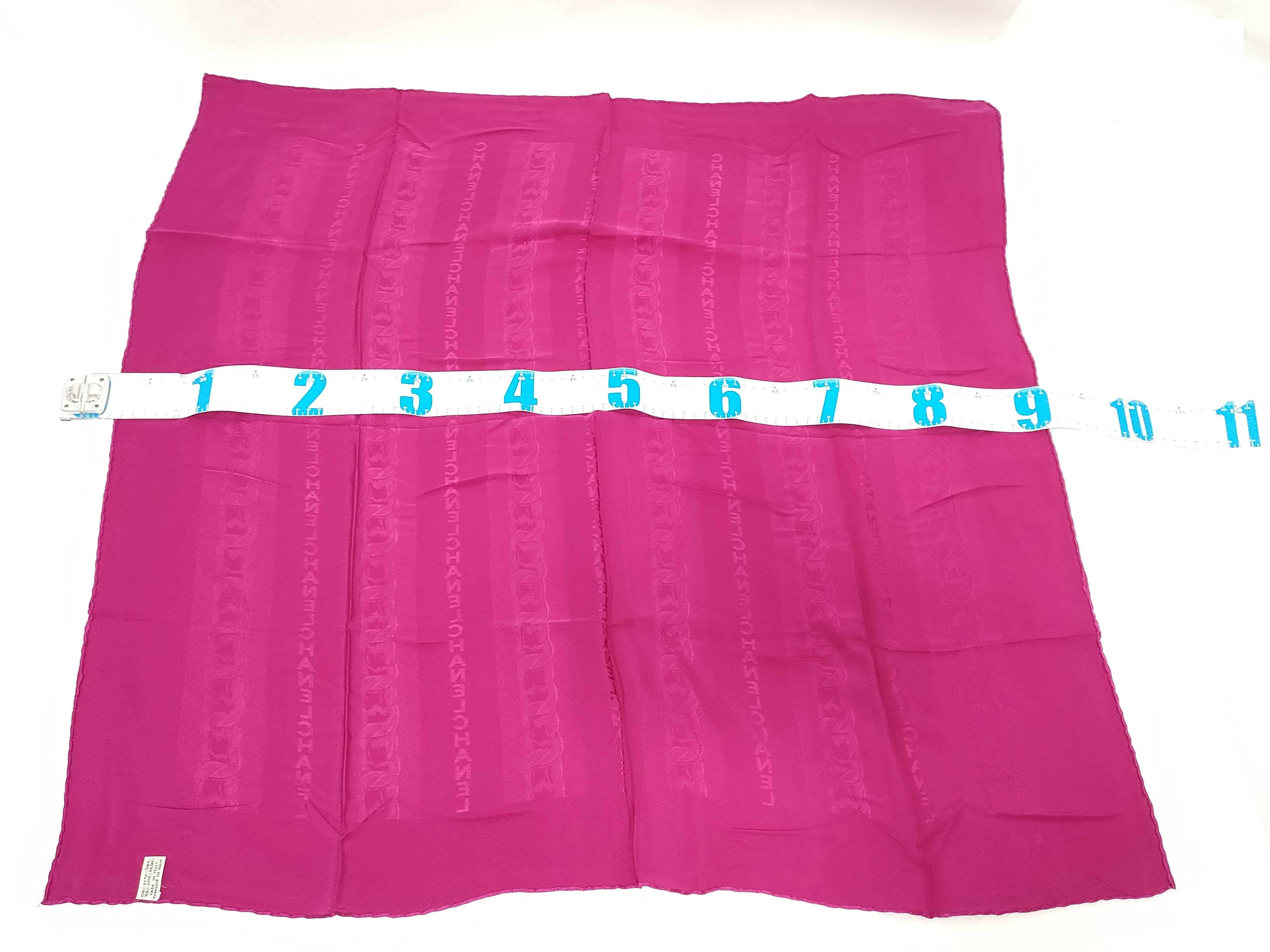 Chanel Fuchsia Silk Jacquard Square Scarf