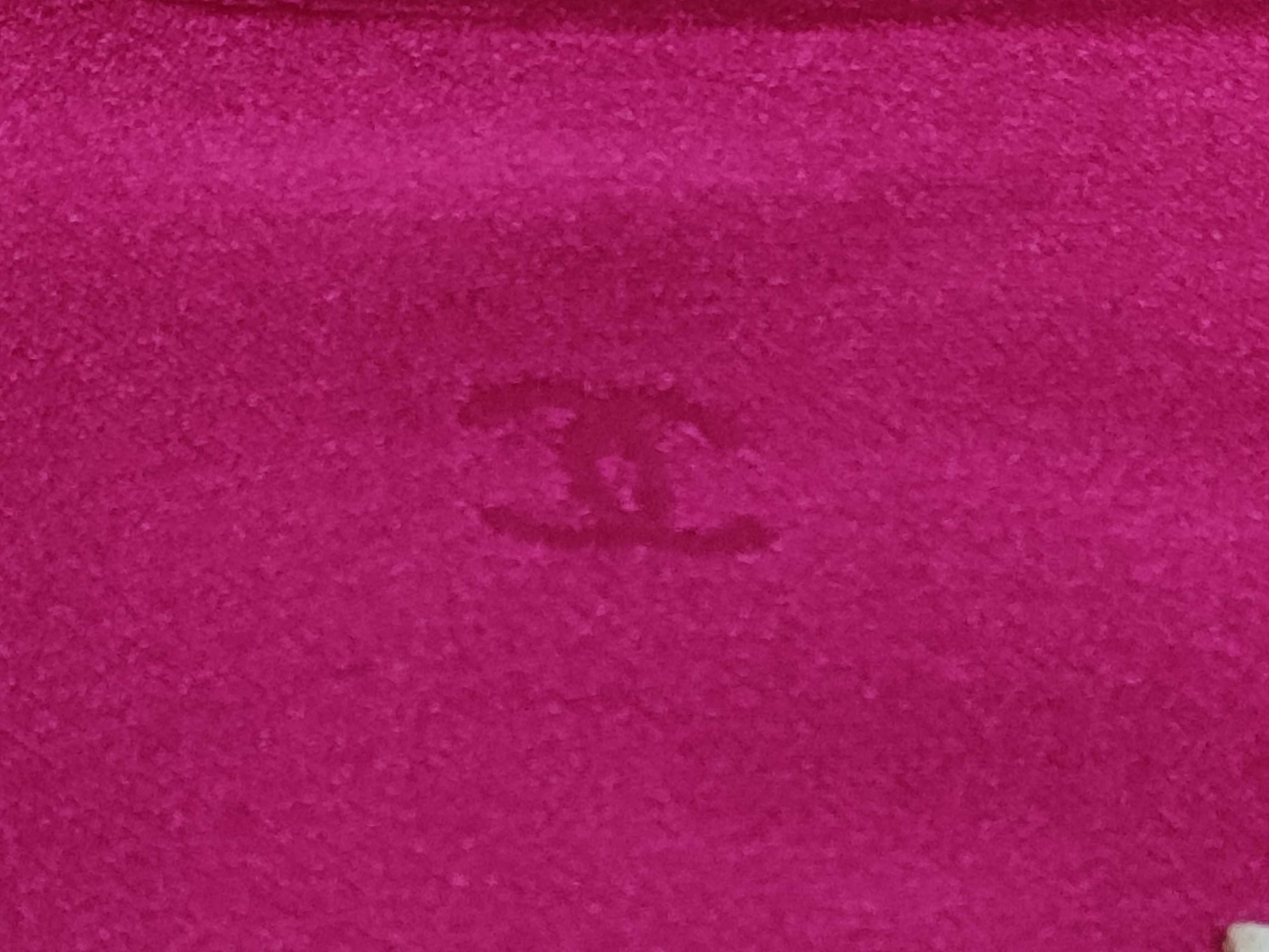Chanel Fuchsia Silk Jacquard Square Scarf