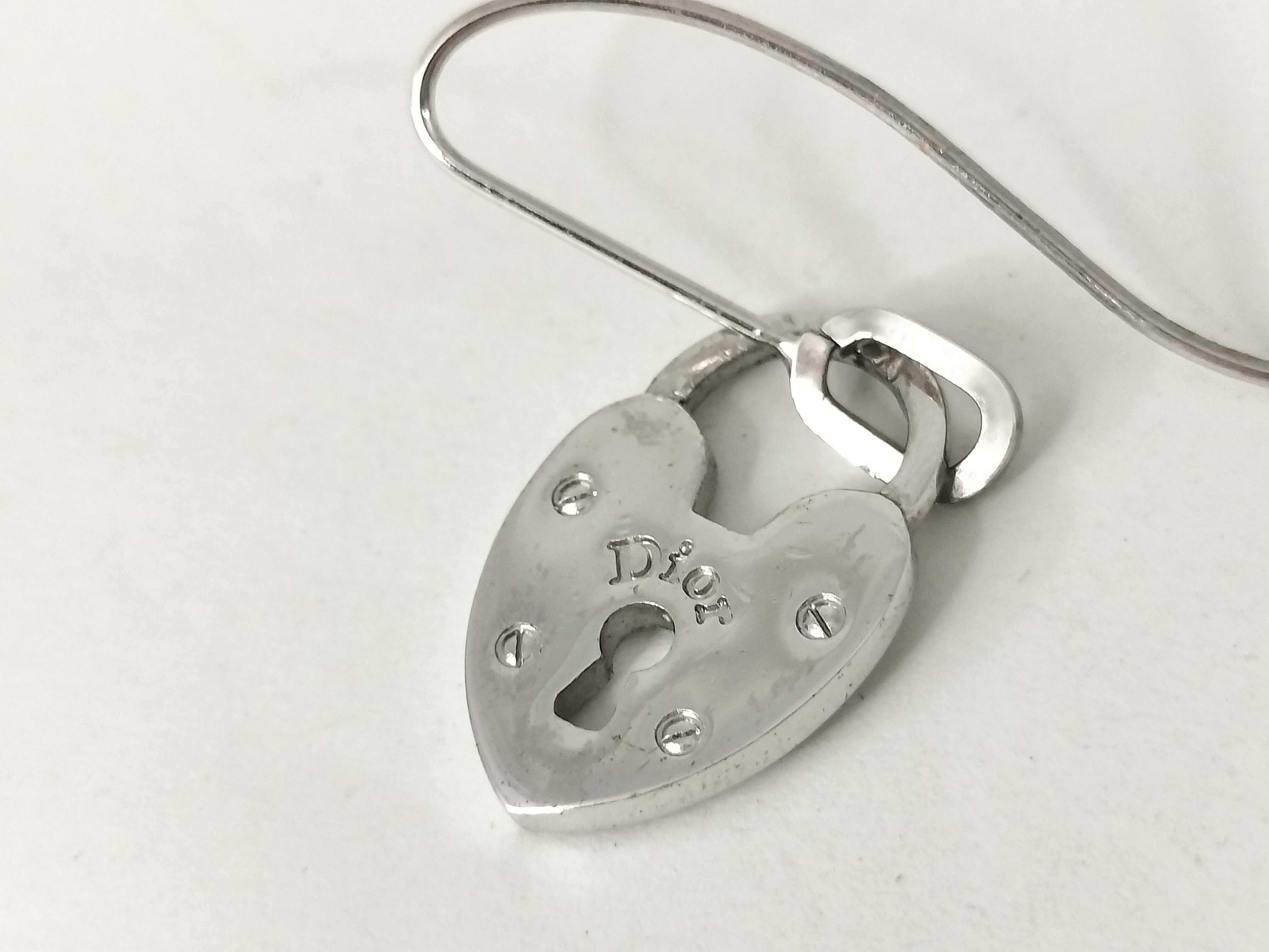 A Pair of Christian Dior Heart Padlock Drop Earrings
