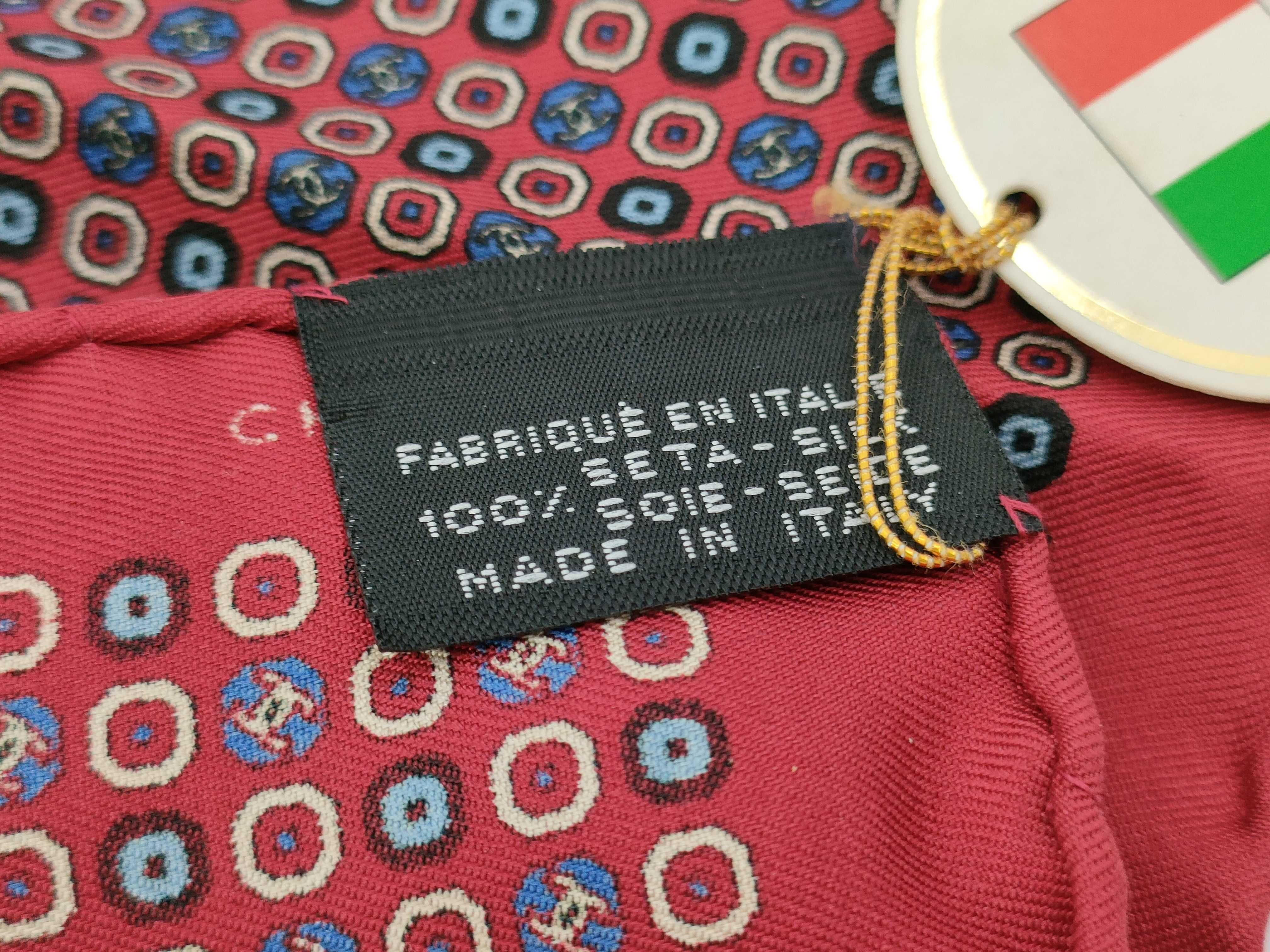 Chanel Silk Twill Pocket Square with Geometric CC Logo Pattern