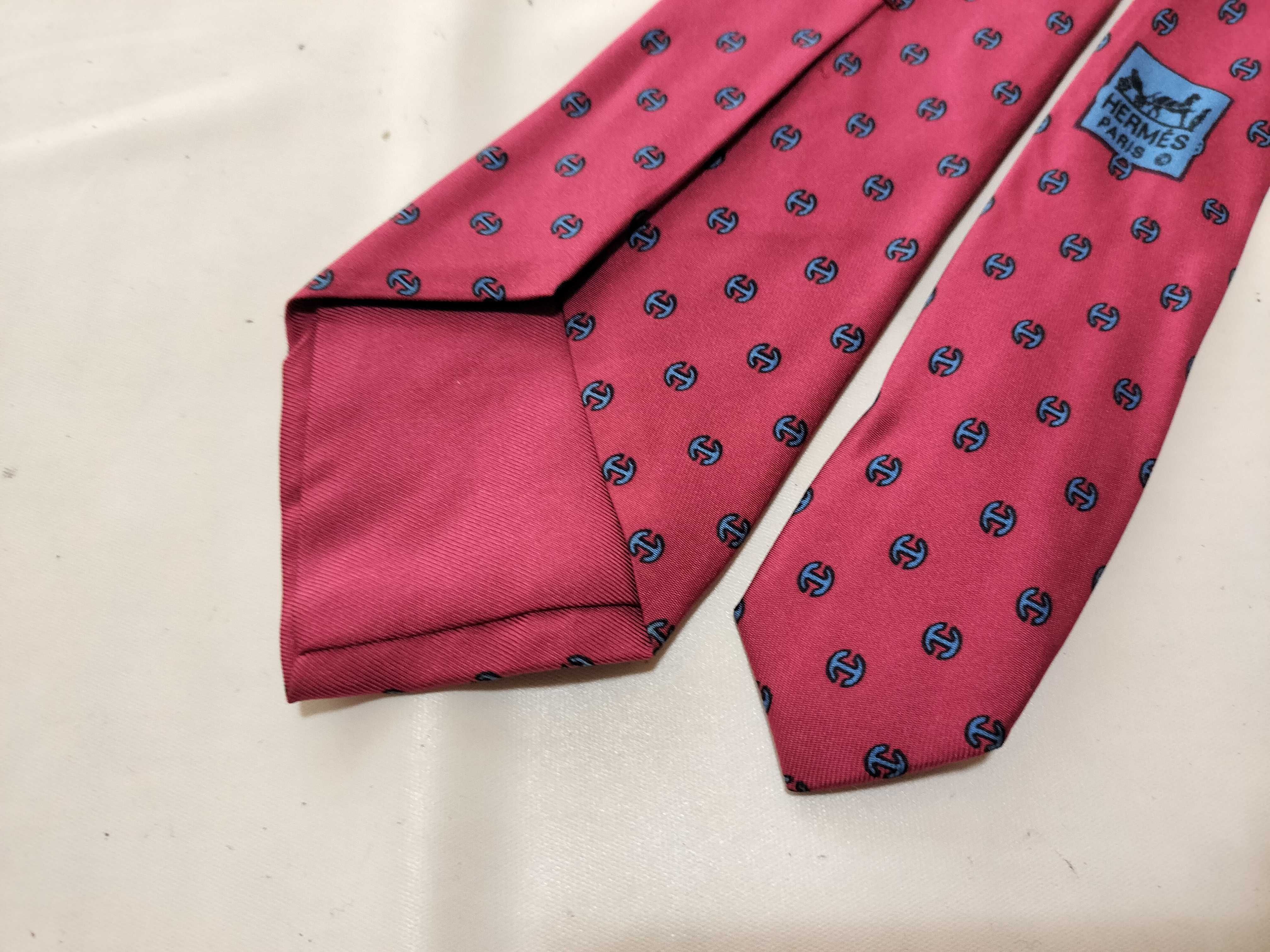 Hermes Silk Twill Geometric Pattern Necktie