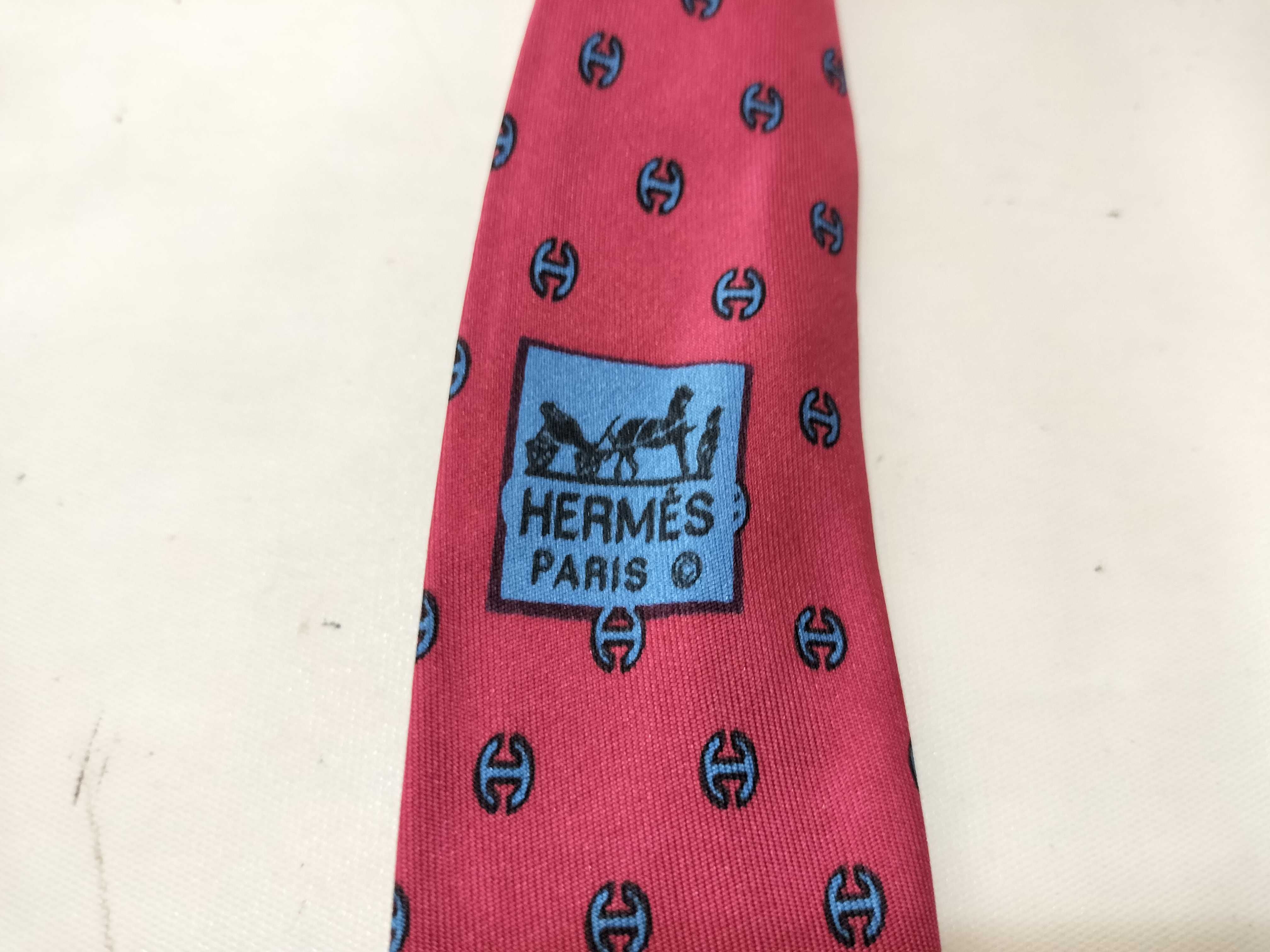 Hermes Silk Twill Geometric Pattern Necktie