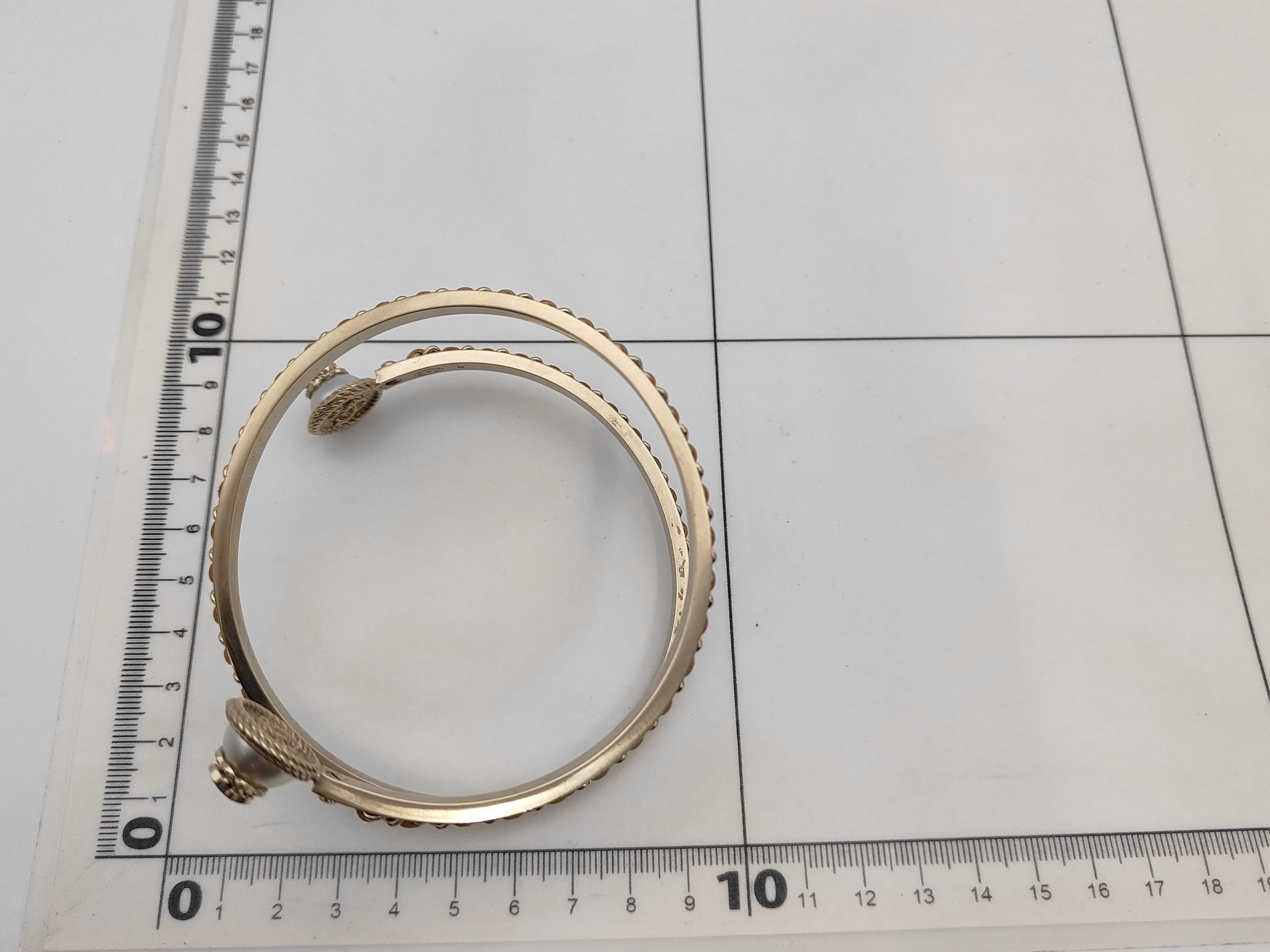 Chanel Spring 2018 B18 C Spiral Leather and Chain Wrap Bangle Bracelet with Box