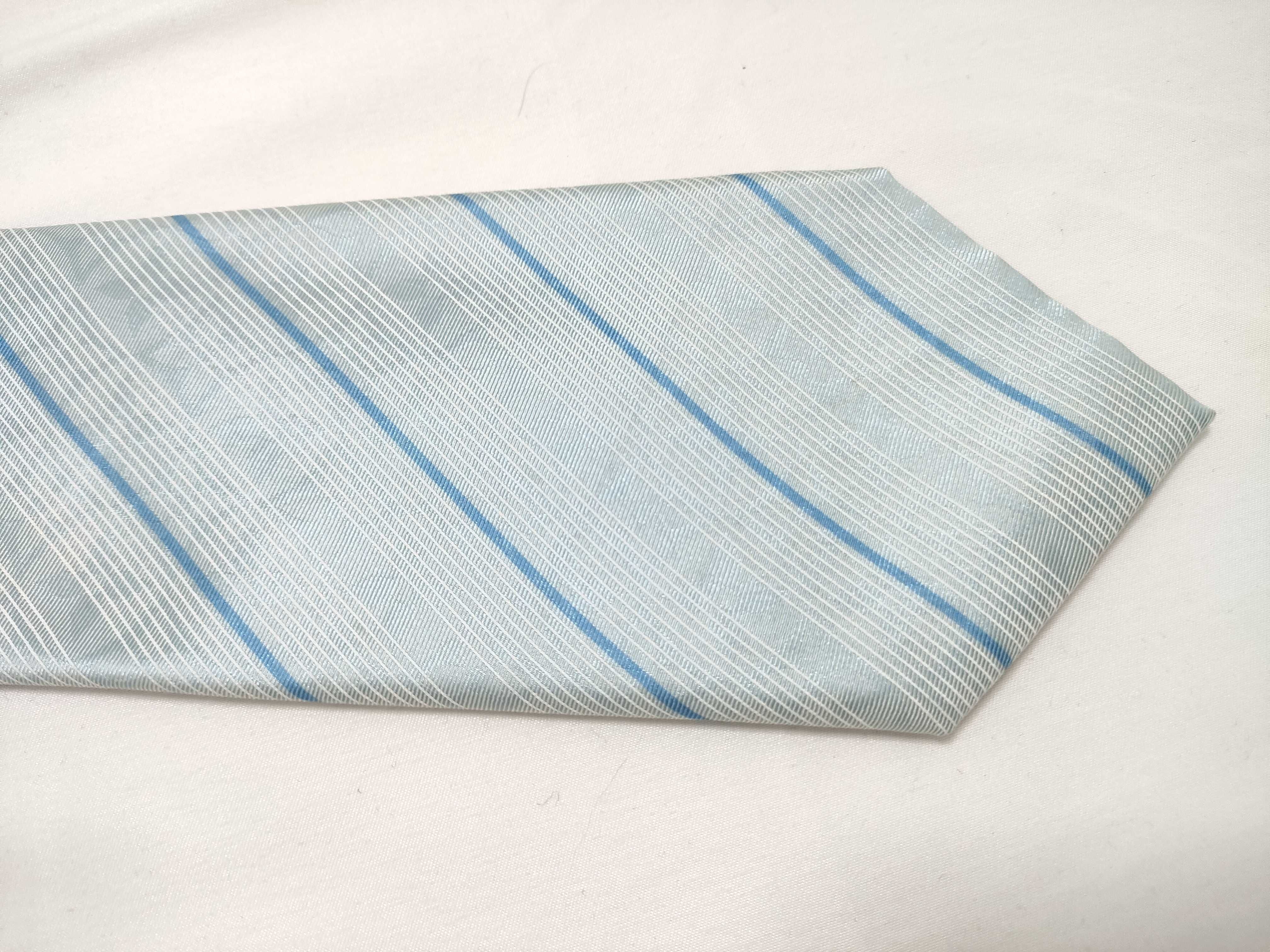 Louis Vuitton Blue and Silver Diagonal Striped Silk Men's Tie